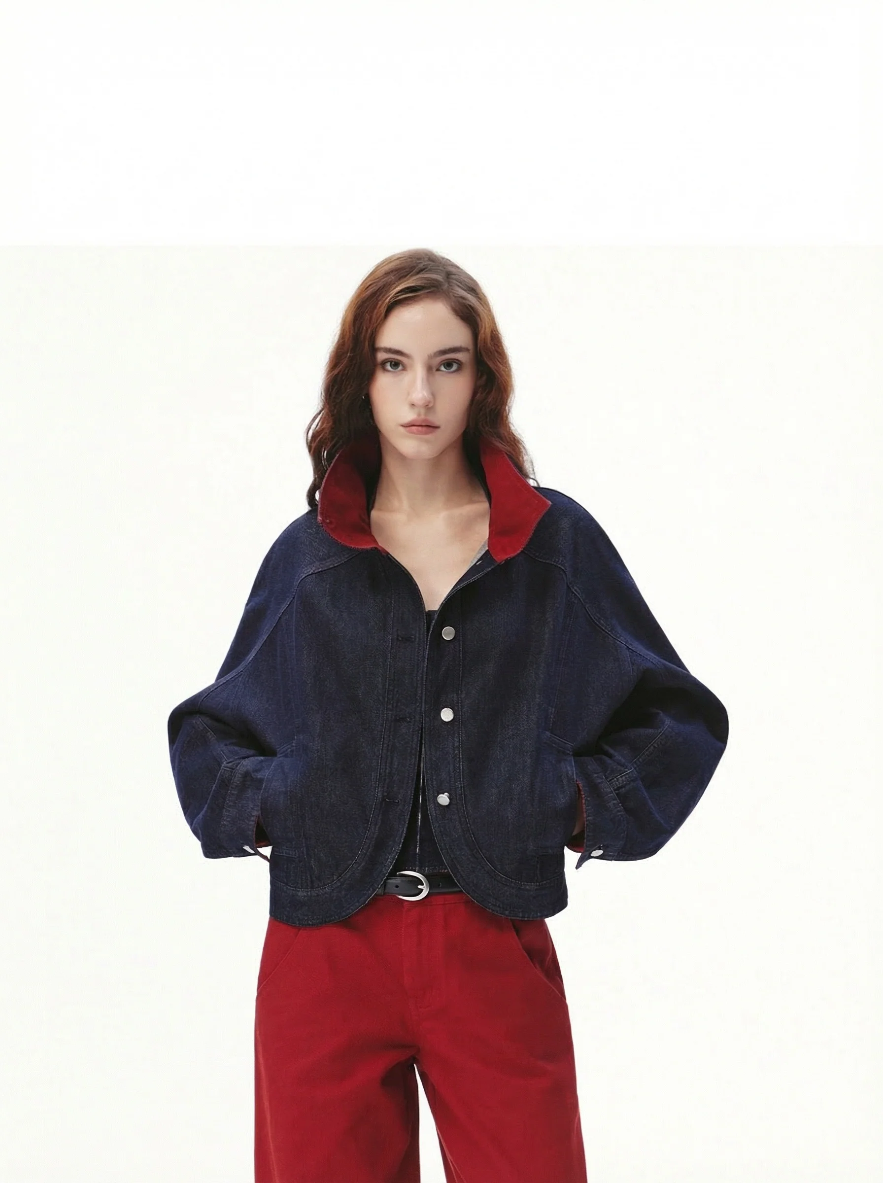 Contrast Collar Denim Jacket