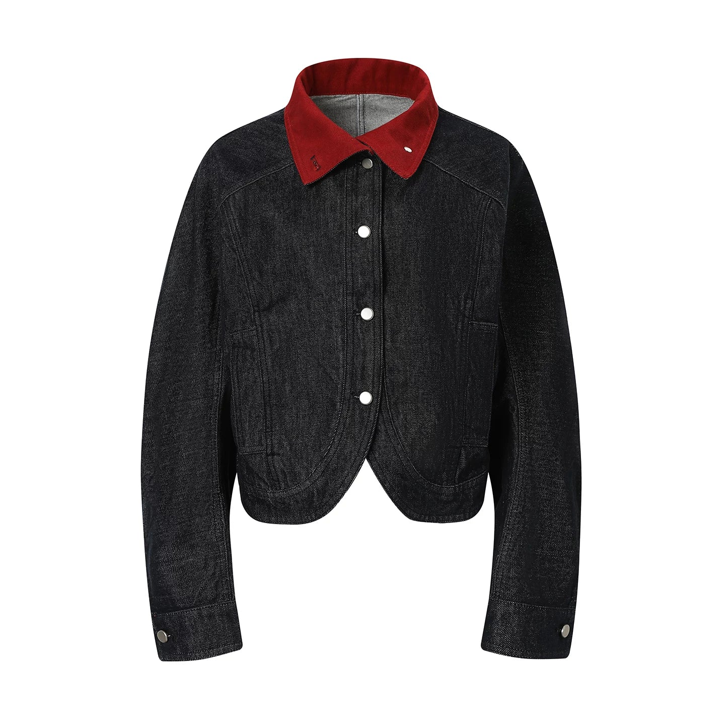 Contrast Collar Denim Jacket - Image 3