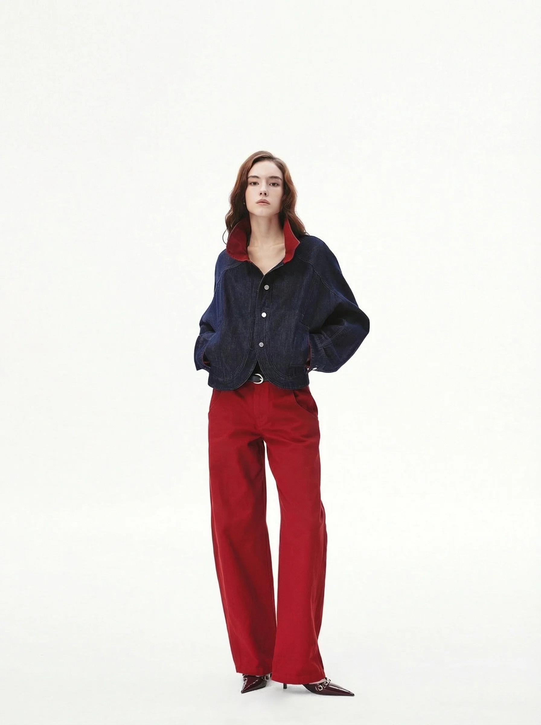 Contrast Collar Denim Jacket - Image 6
