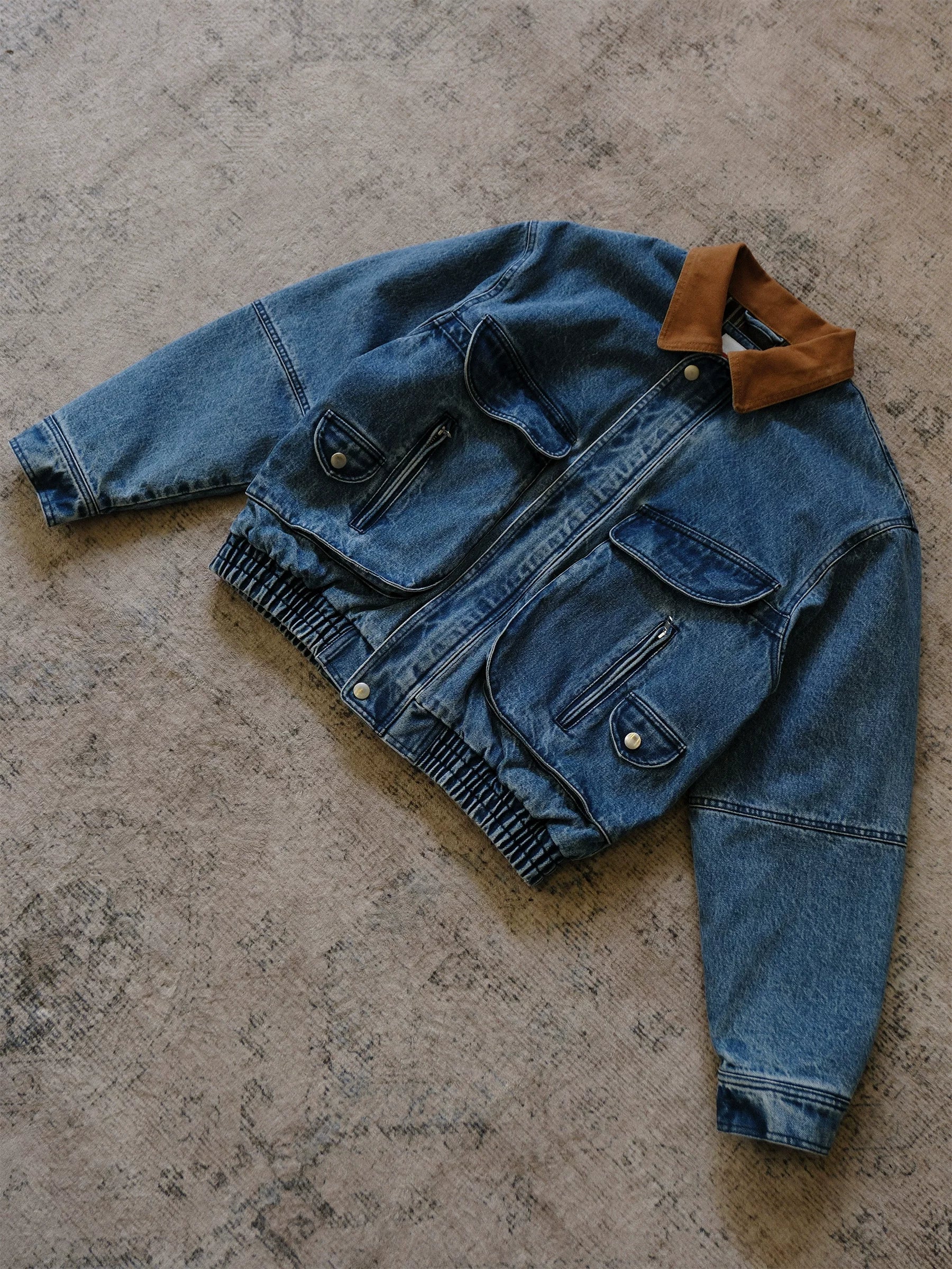 Contrast Collar Utility Denim Jacket - Image 5