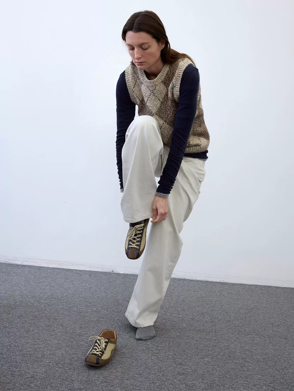 Contrast Cowhide Sneakers - Image 2