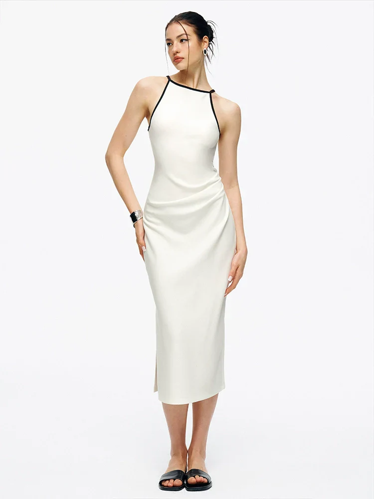 Contrast Halter Midi Dress - Image 4