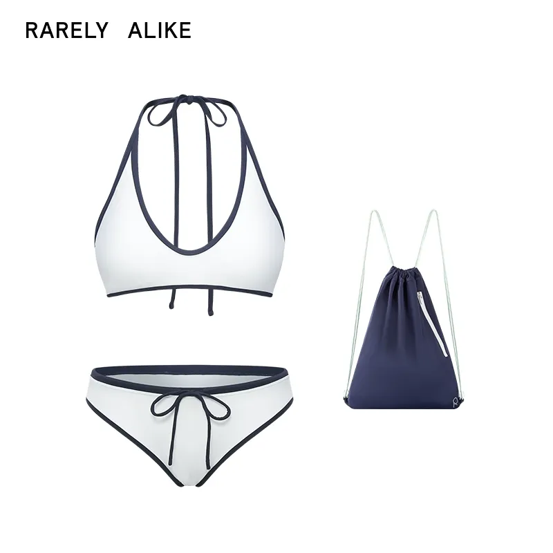 Contrast Halter Swimsuit Three-Piece Set - Image 7