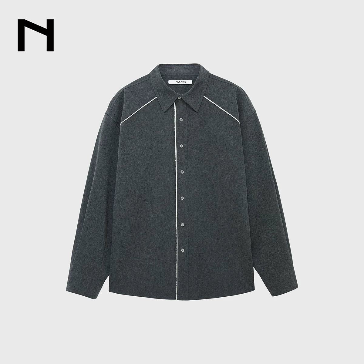 Contrast Piped Fleece Shirt - Image 7