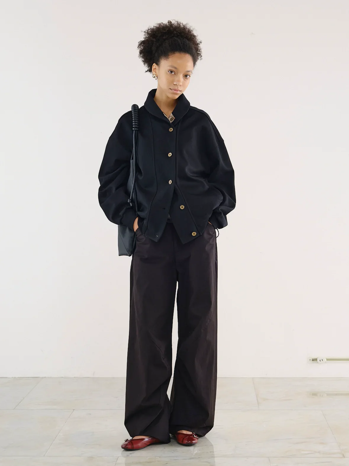 Contrast Plaid Collar Jacket - Image 2