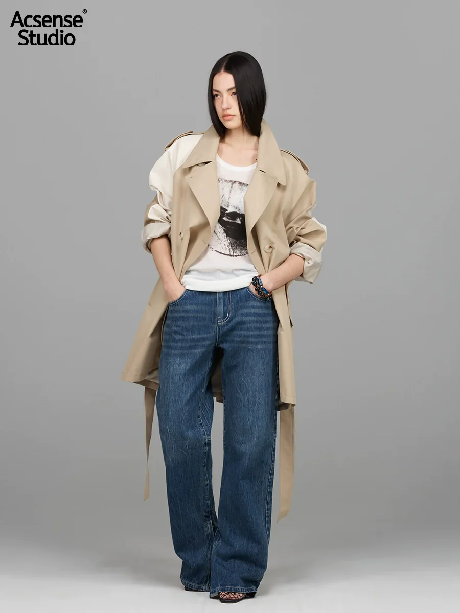Contrast Raglan Trench Coat - Image 3