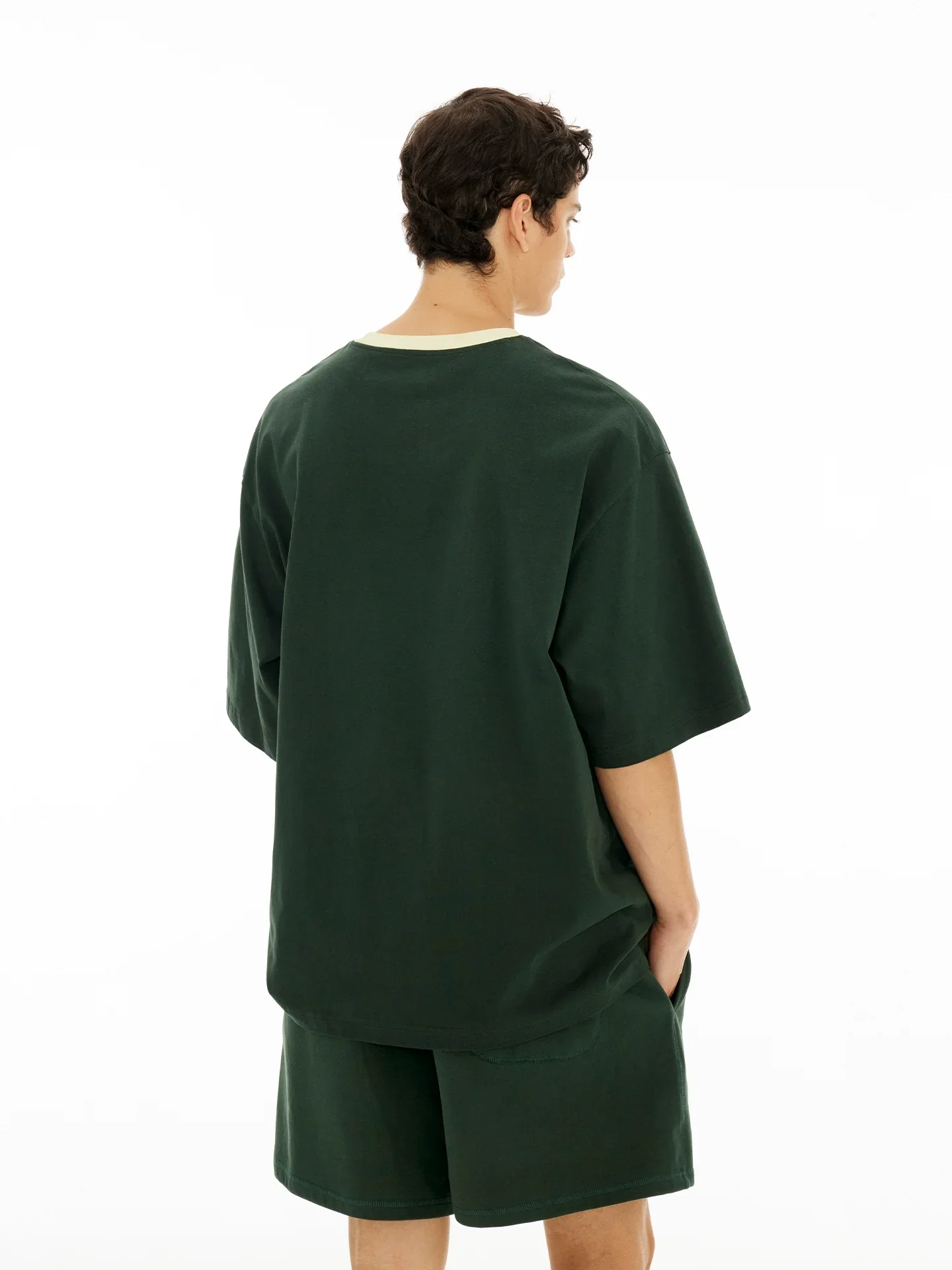 Contrast Rib Embroidered Cotton T-Shirt - Image 4