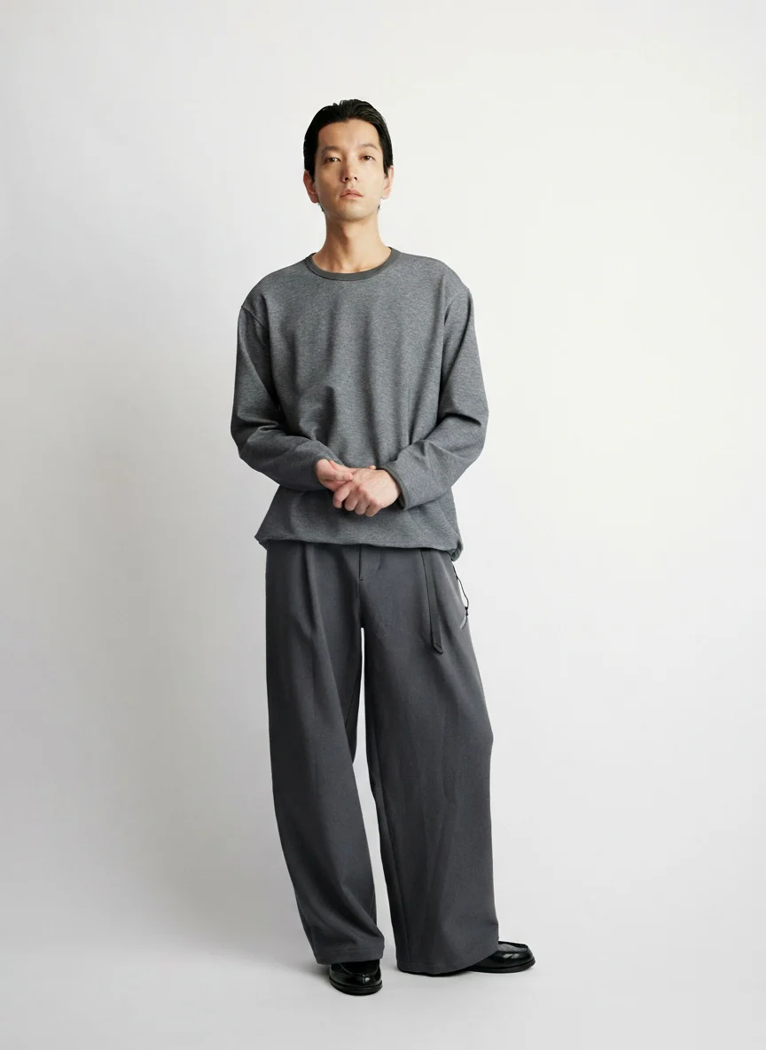 Contrast-Rib Long Sleeve Tee - Image 7