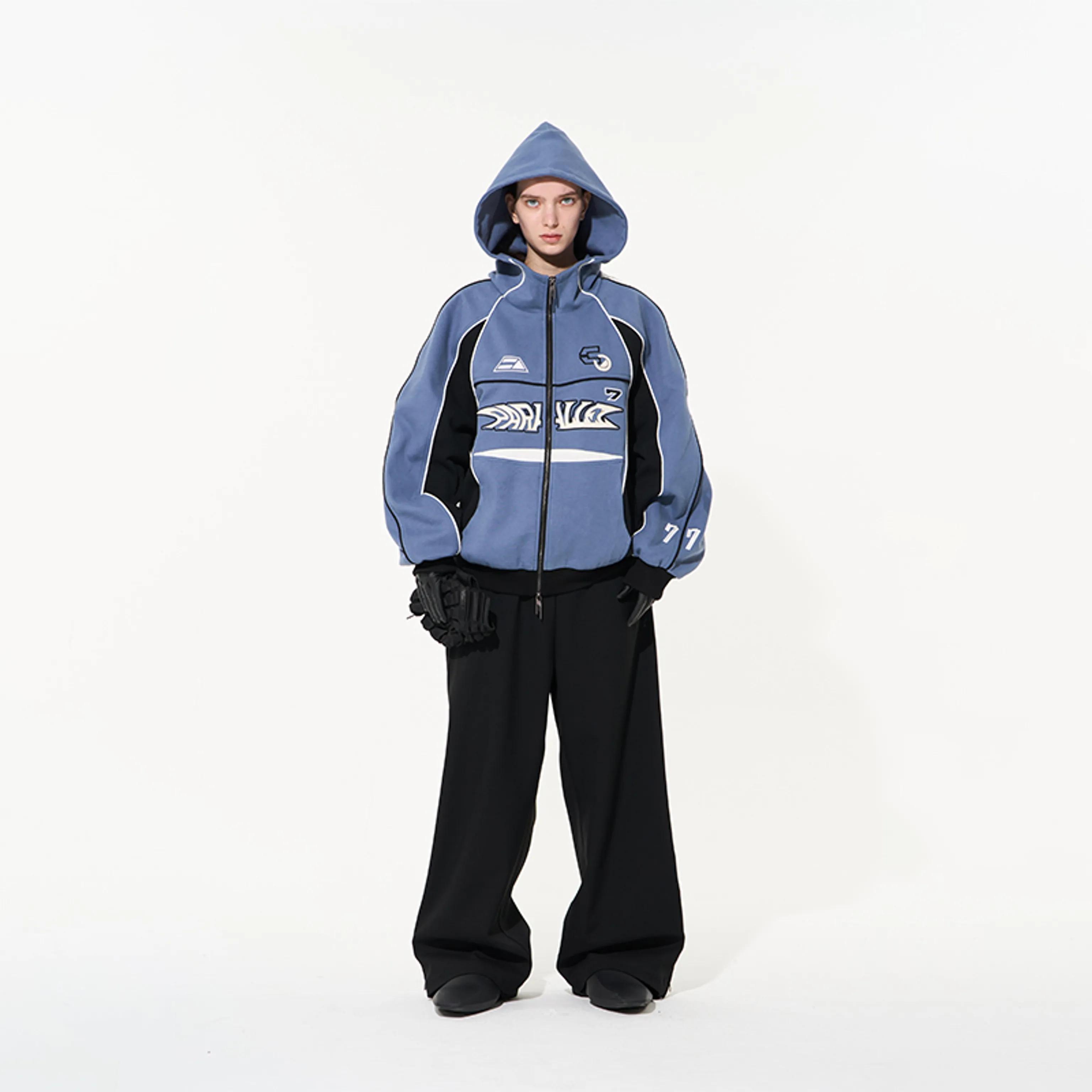 Contrast Stitch Hooded Cardigan - Image 4
