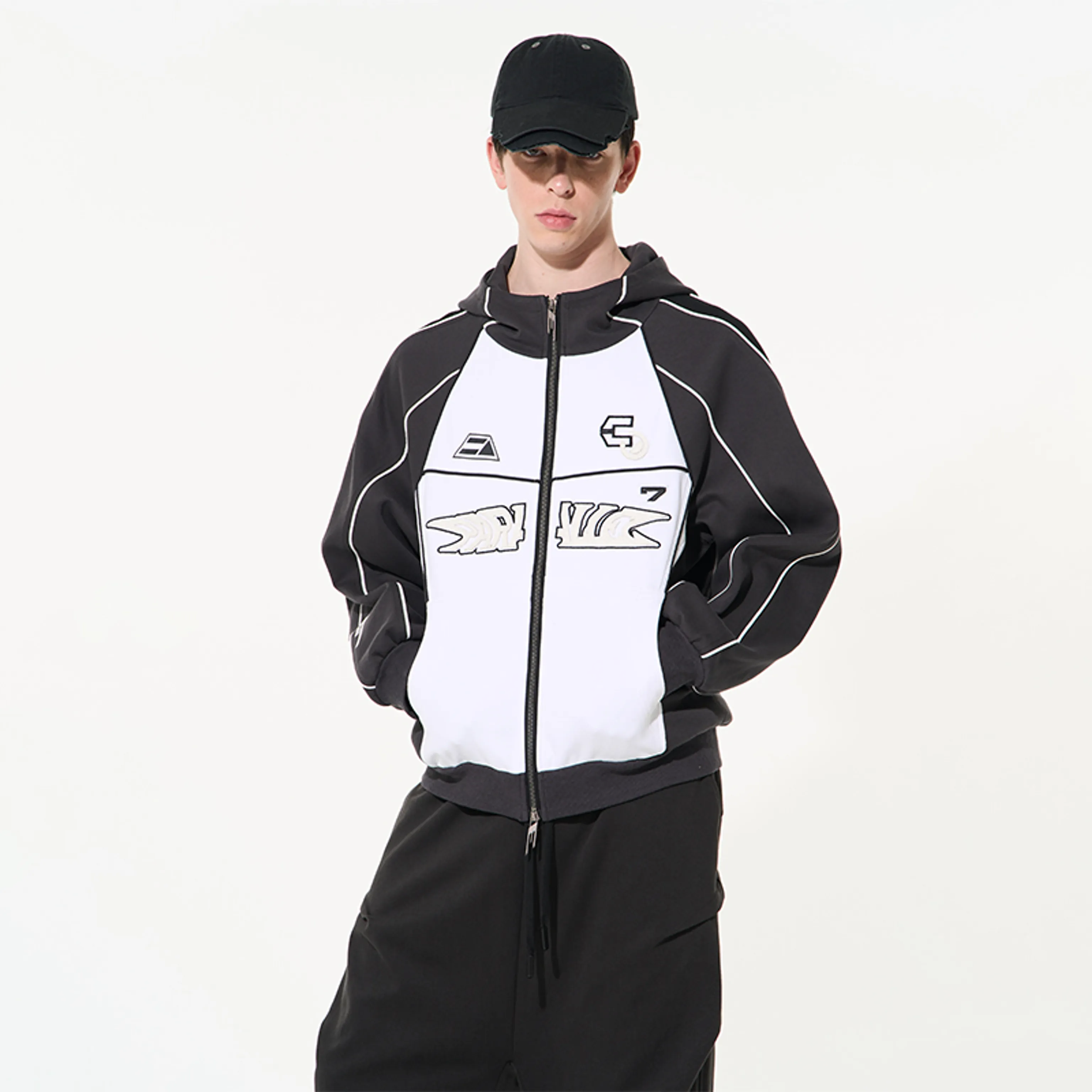 Contrast Stitch Hooded Cardigan - Image 7