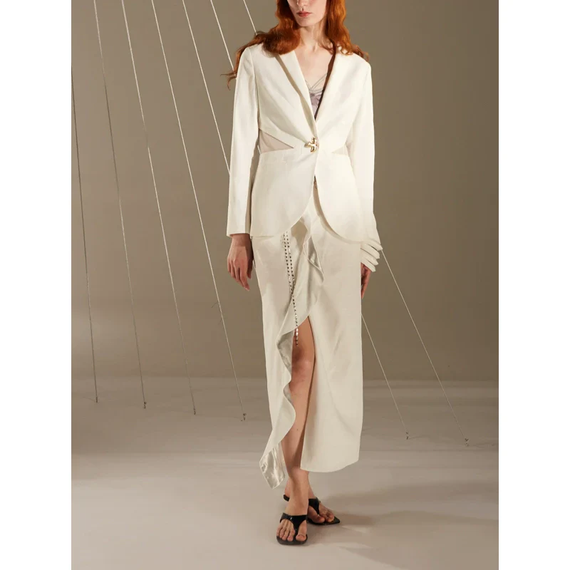 Contrast Stitch Ruffle Skirt - Image 3