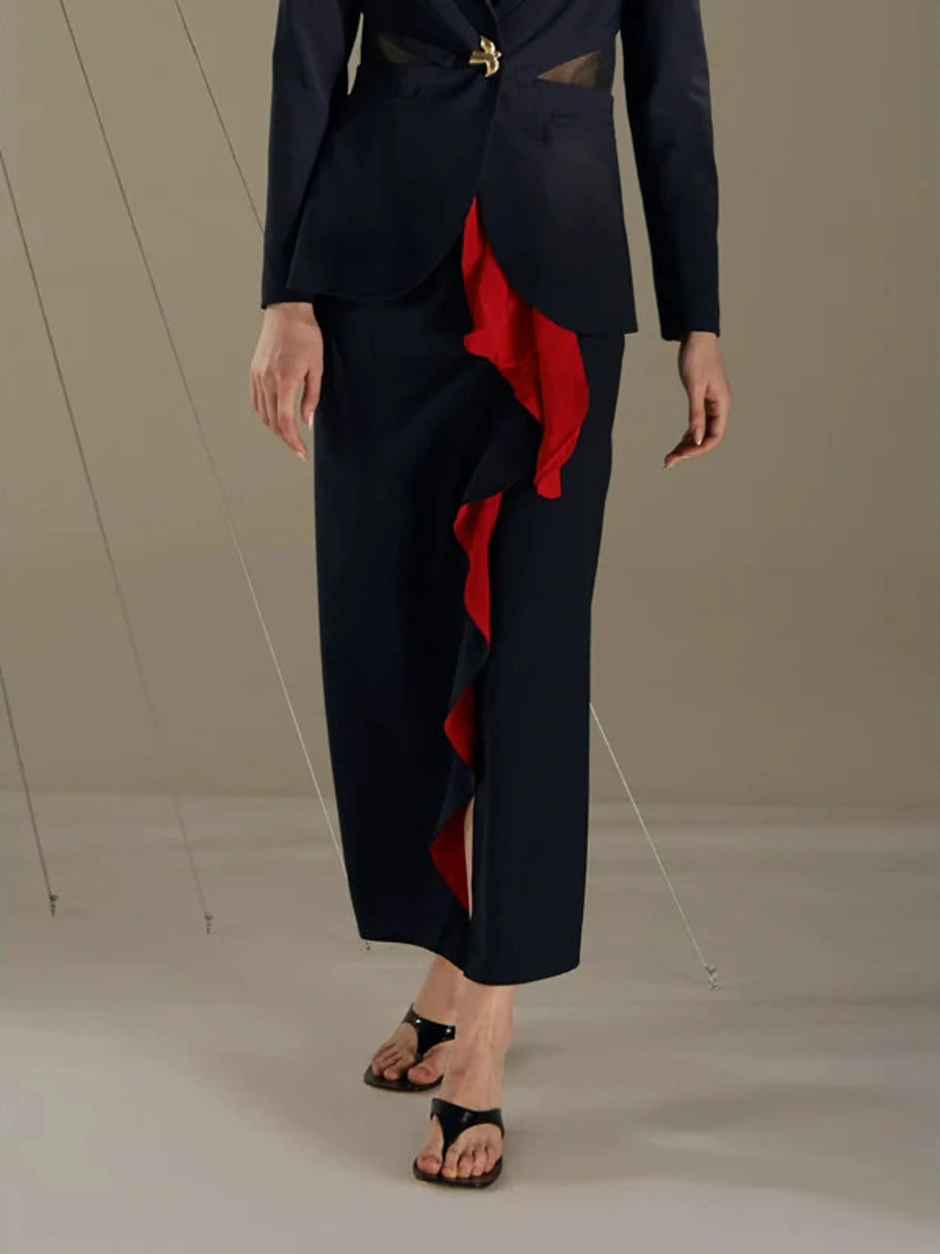Contrast Stitch Ruffle Skirt - Image 5