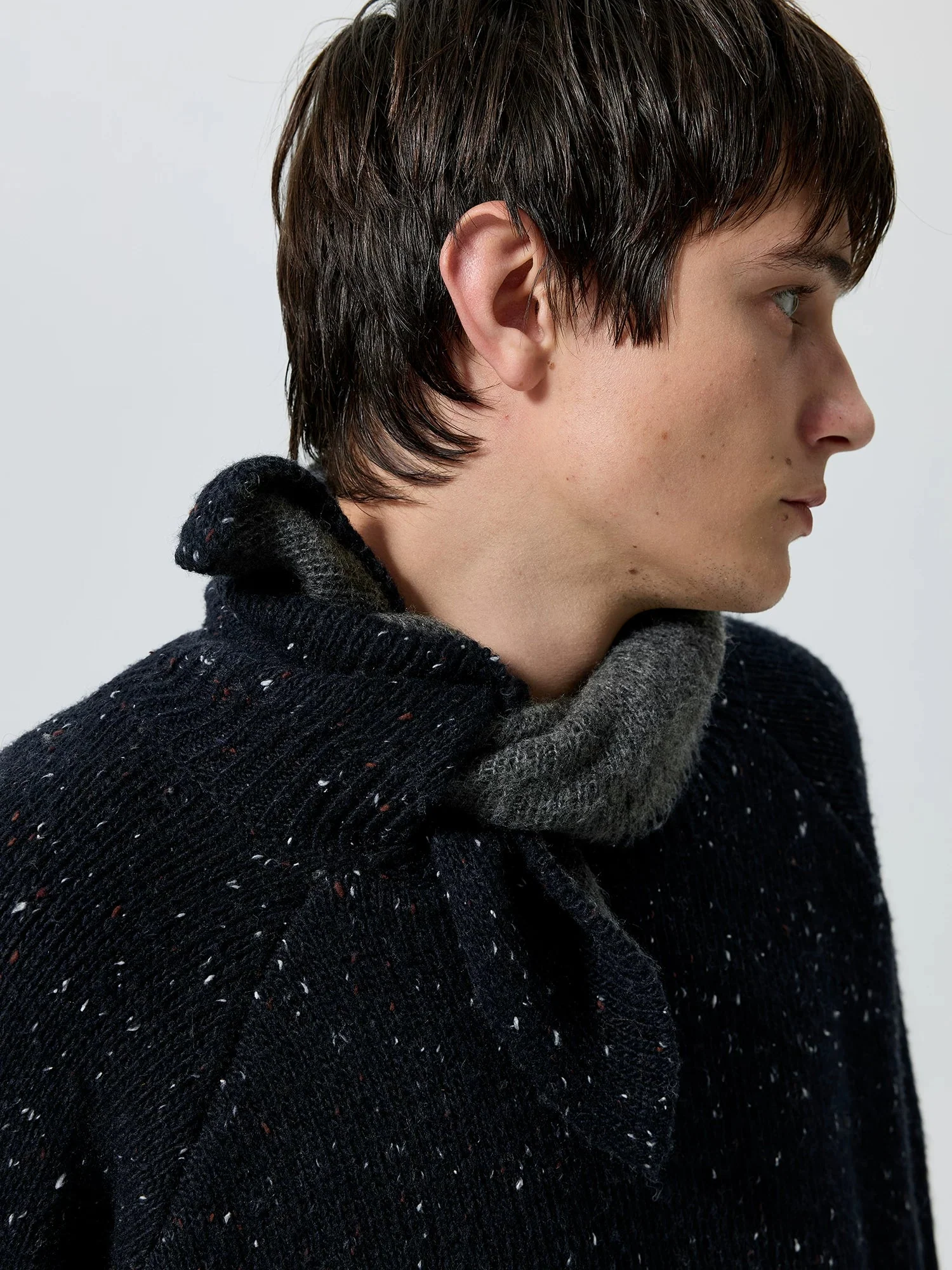 Contrast Tie-Neck Sweater - Image 3
