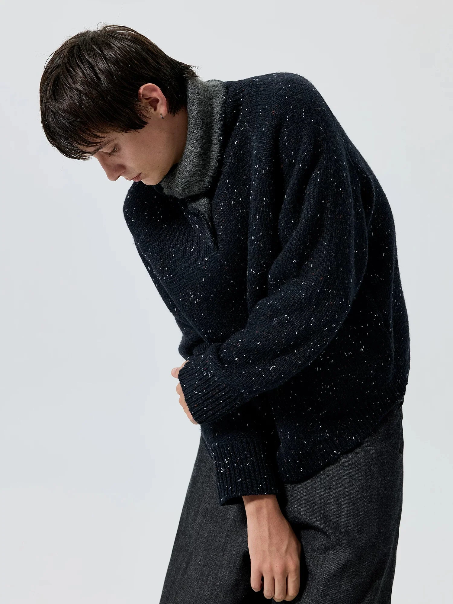 Contrast Tie-Neck Sweater - Image 5