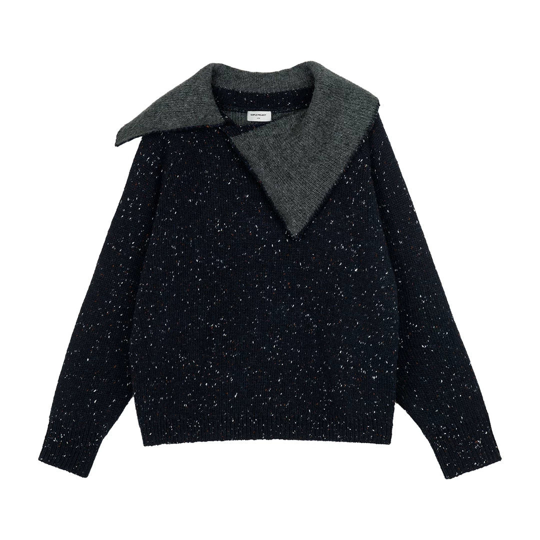 Contrast Tie-Neck Sweater - Image 7