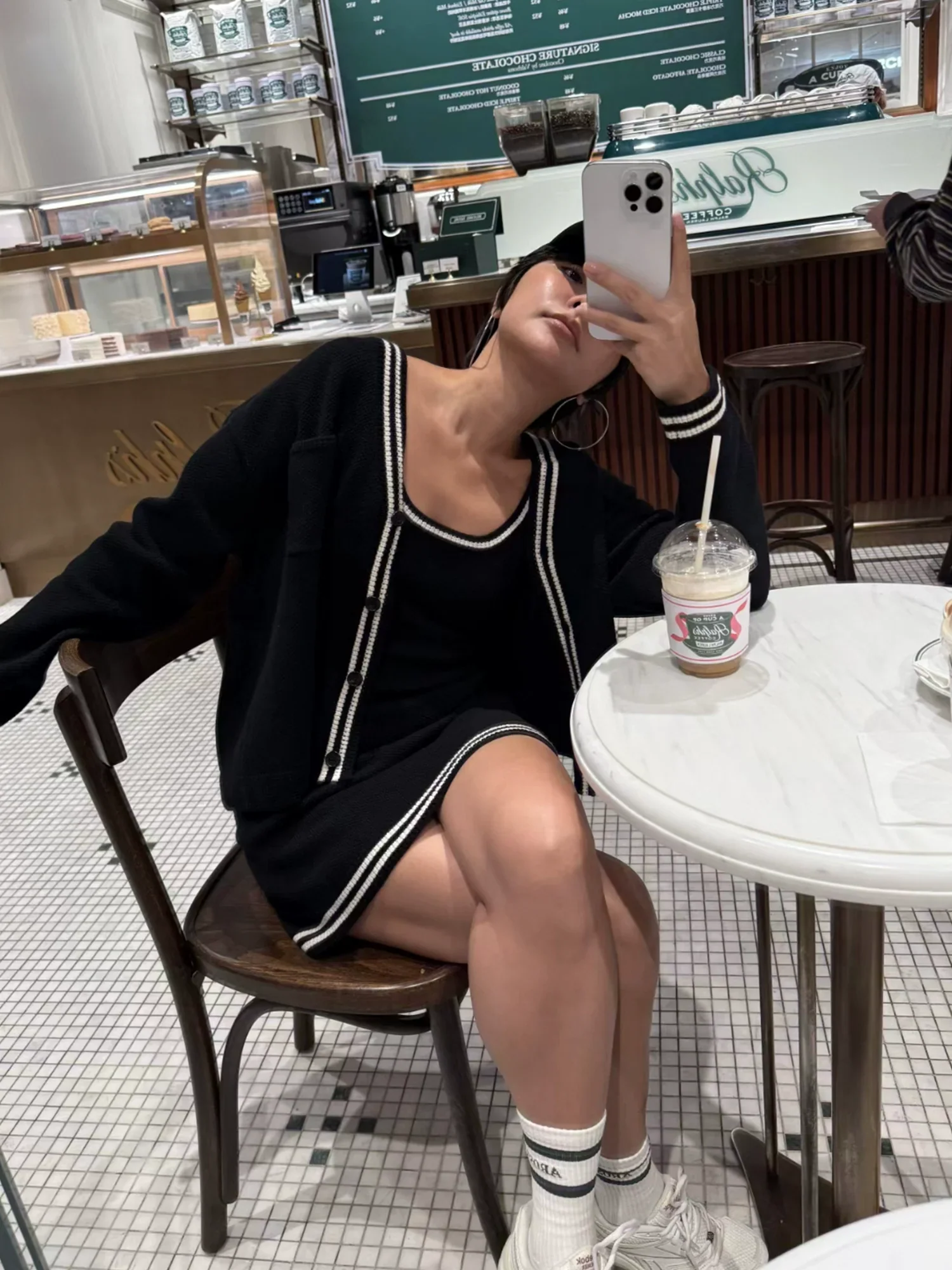 Contrast-Trim Knit Cardigan & Dress - Image 4