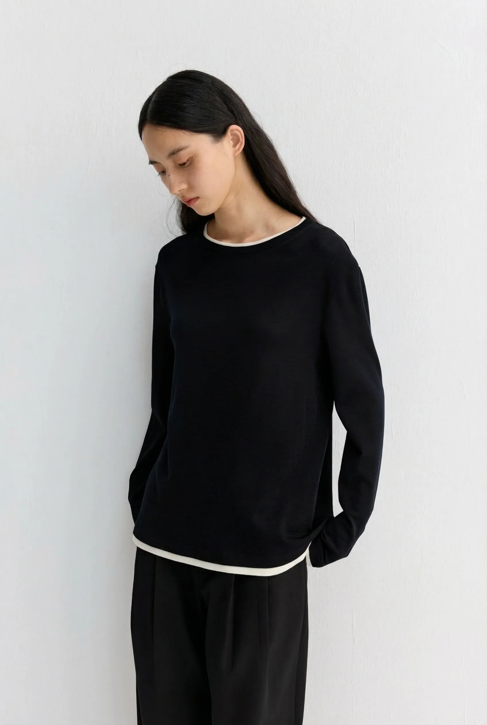 Contrast Trim Long Sleeve
