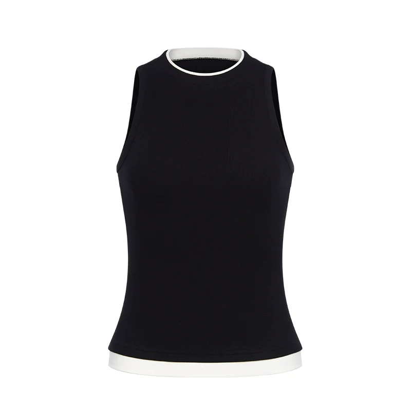 Contrast-Trim Ribbed Vest - Image 3