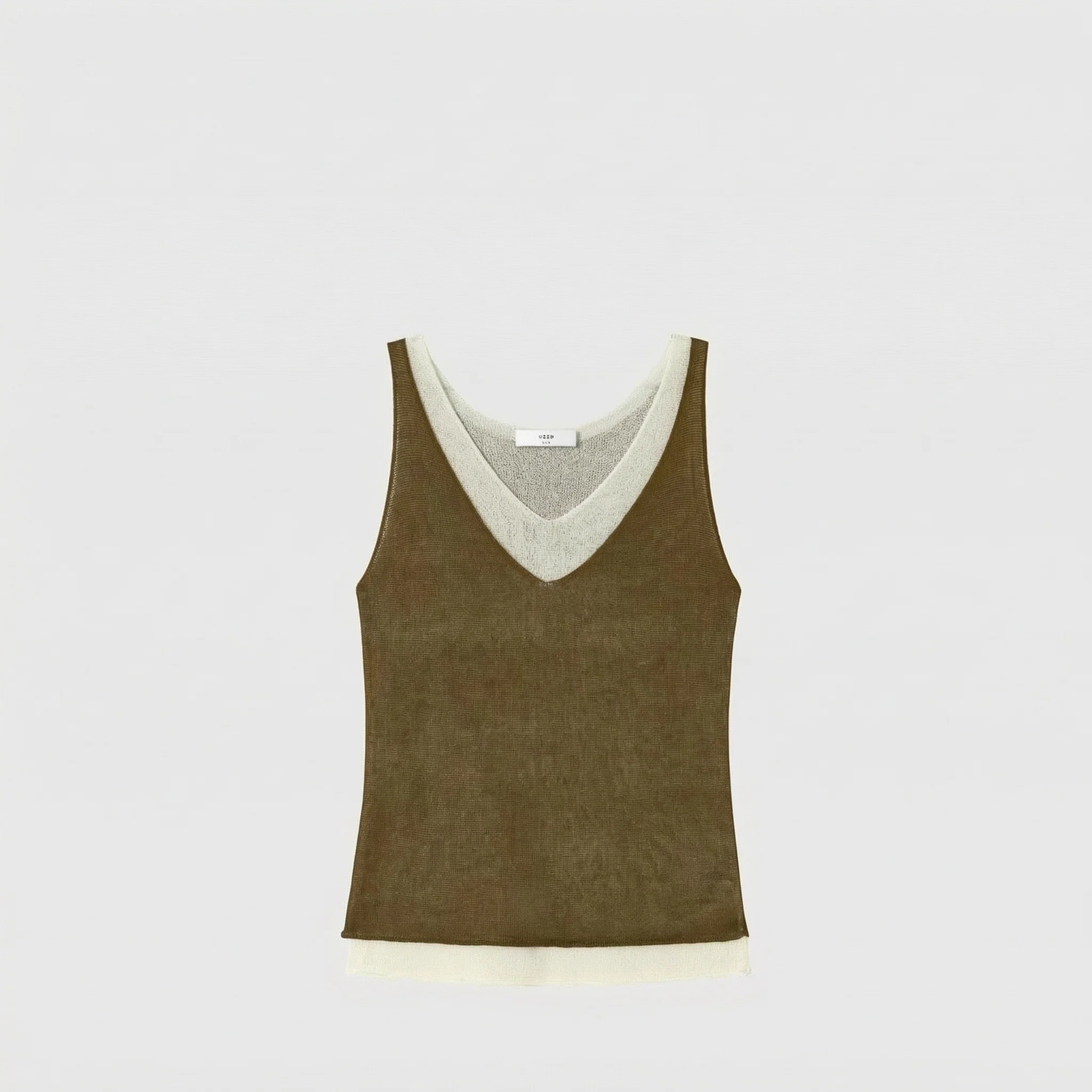 Contrast V-Neck Knit Tank - Image 6