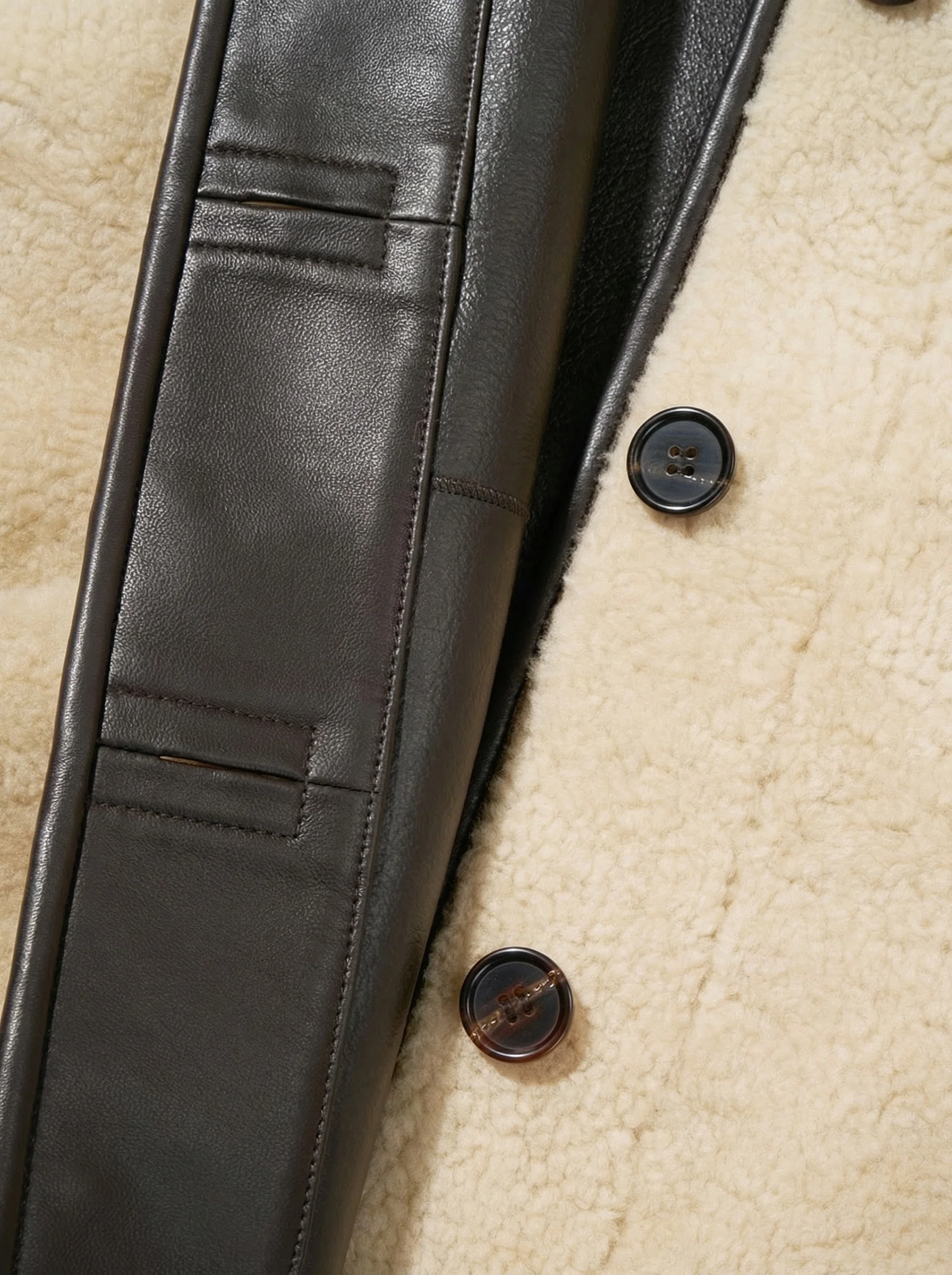 Convertible Collar Merino Shearling Vest - Image 2