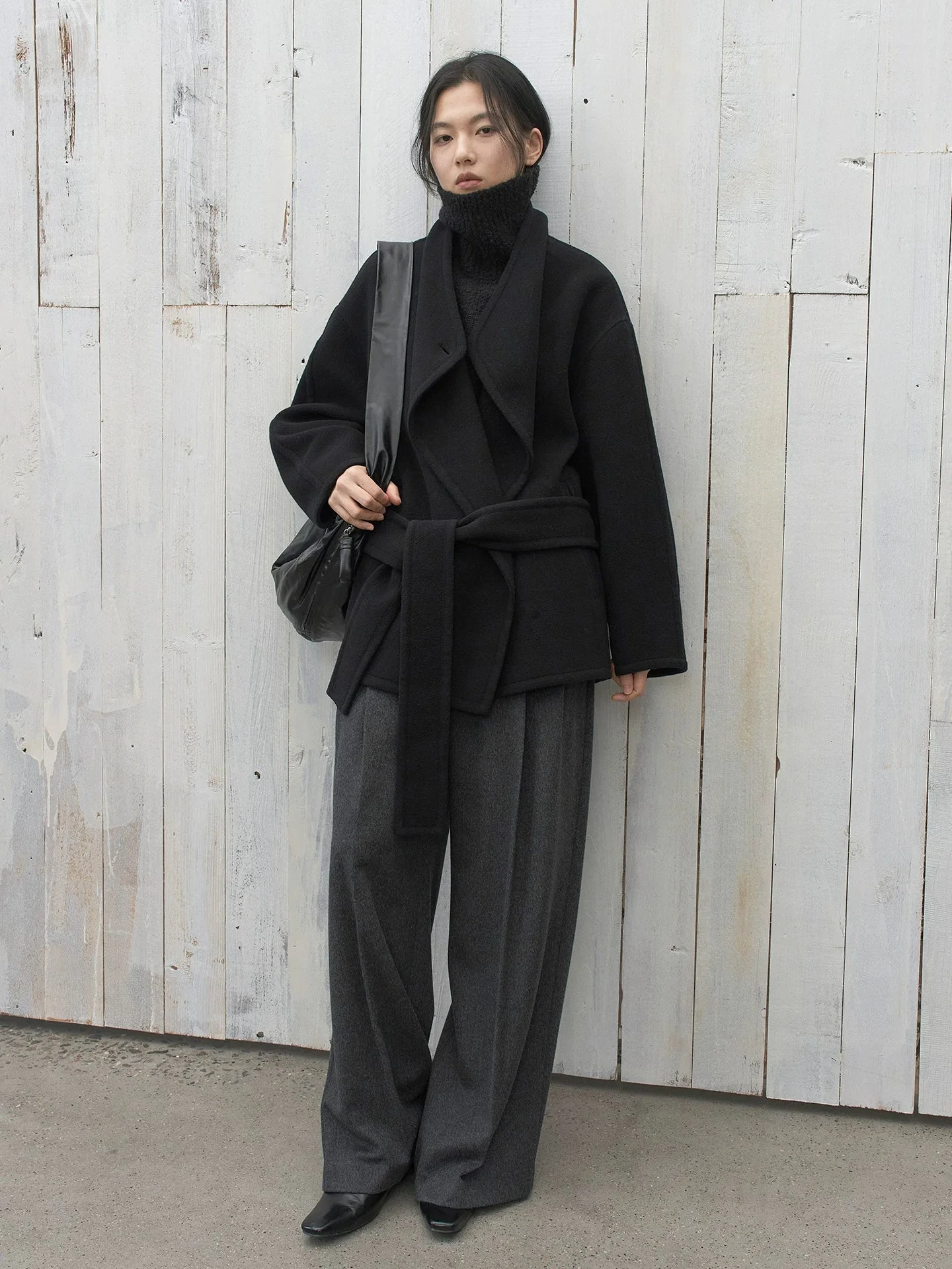 Convertible Collar Wool Jacket - Image 2
