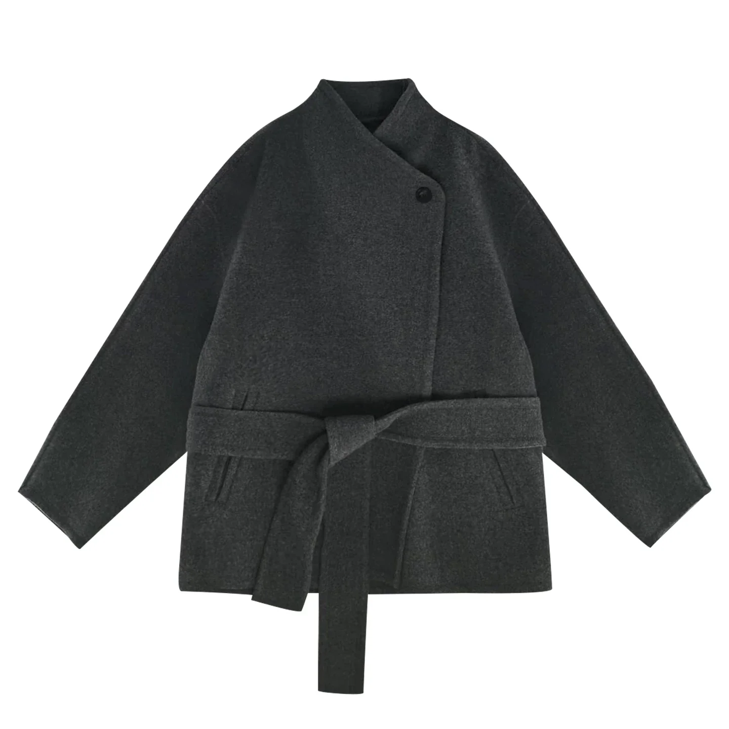 Convertible Collar Wool Jacket - Image 8