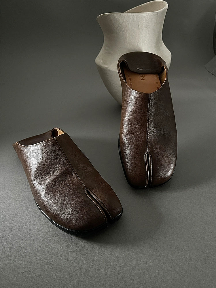 Convertible Leather Tabi Flats
