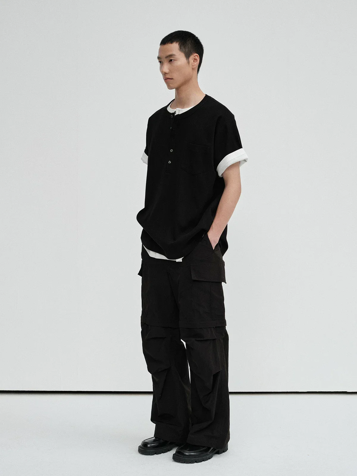 Convertible Micro-Check Cargo Pants - Image 5