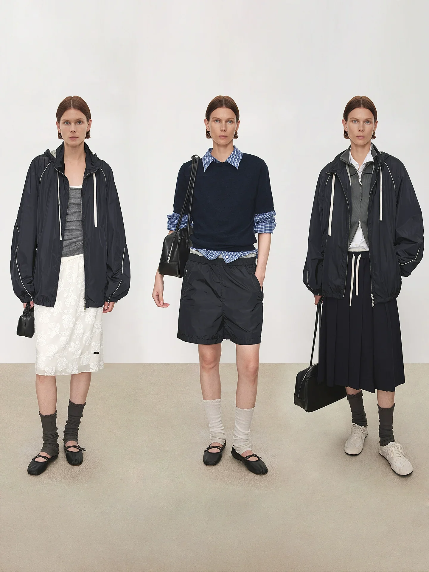 Convertible Nylon Windbreaker & Shorts Set - Image 4