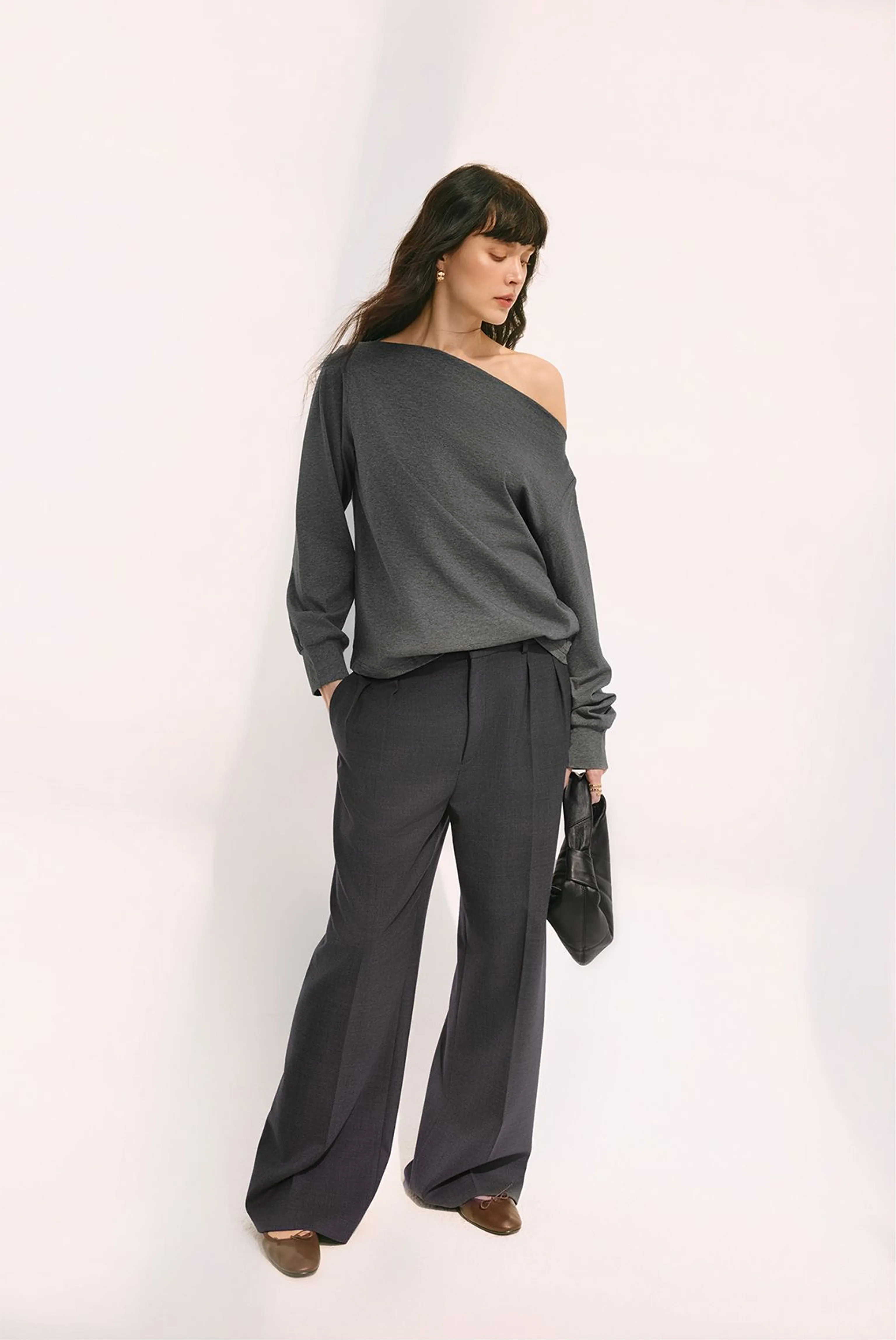 Convertible One-Shoulder Cotton Sweatshirt - Image 7