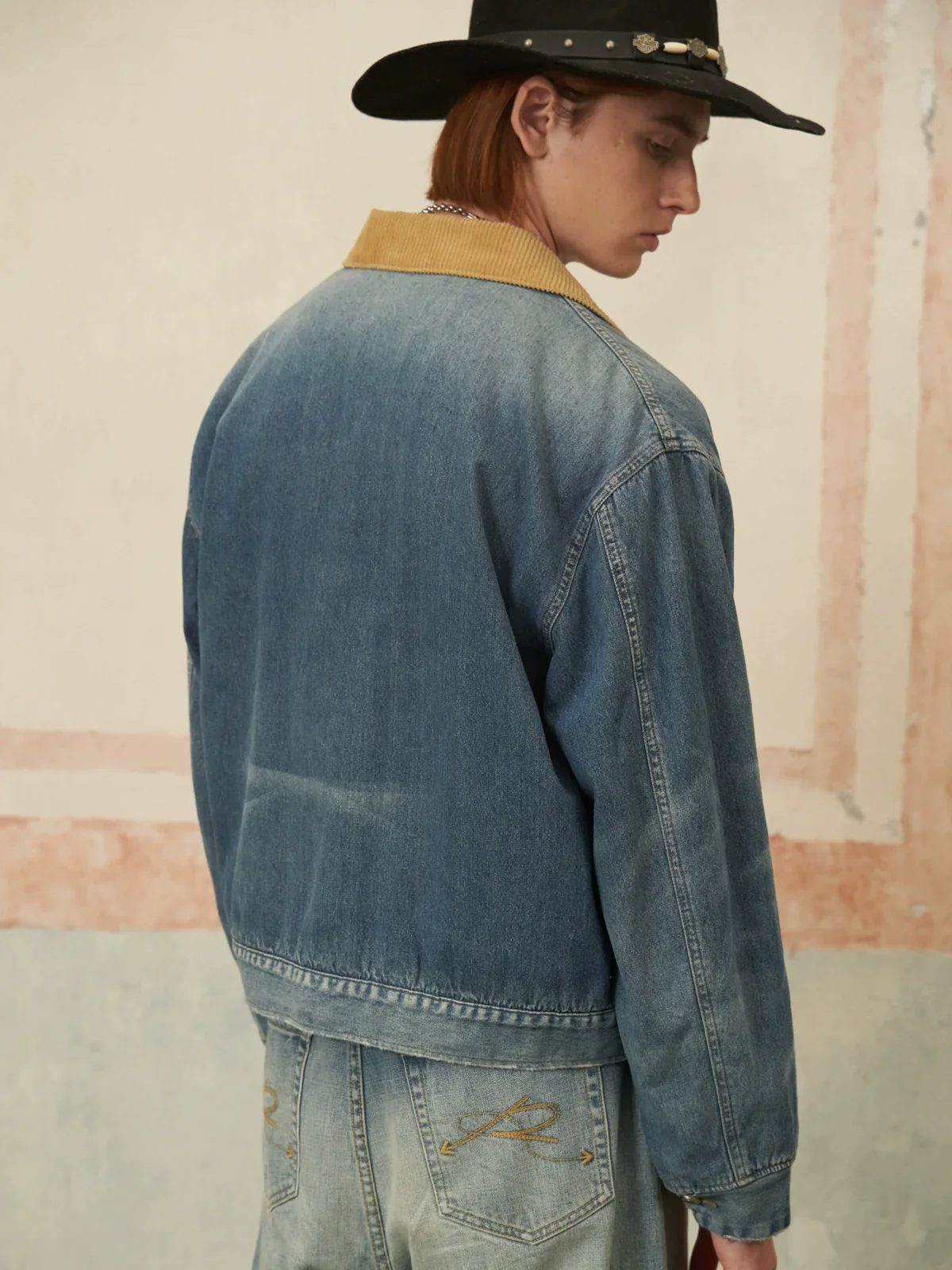 Corduroy Collar Denim Jacket - Image 3