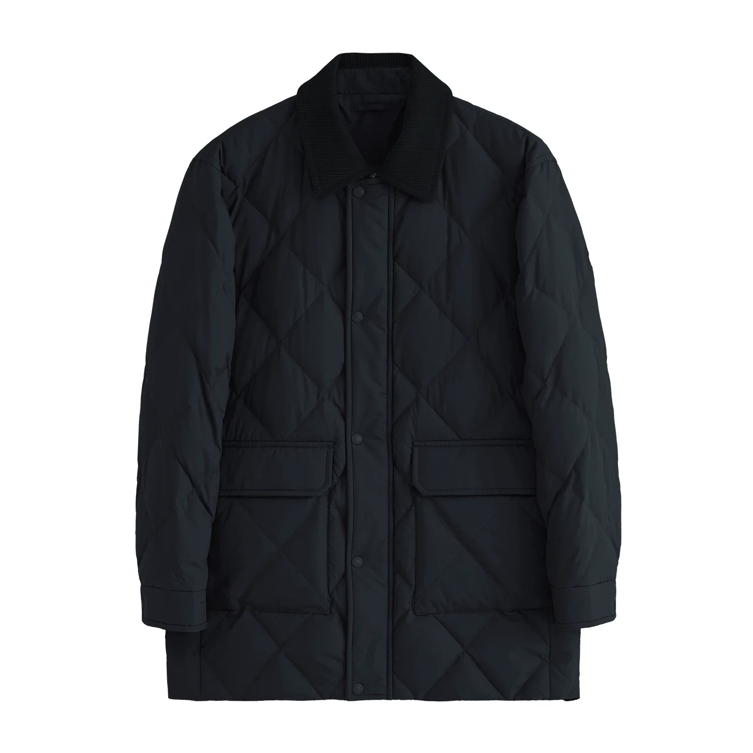 Corduroy Collar Quilted Down Jacket - Image 6