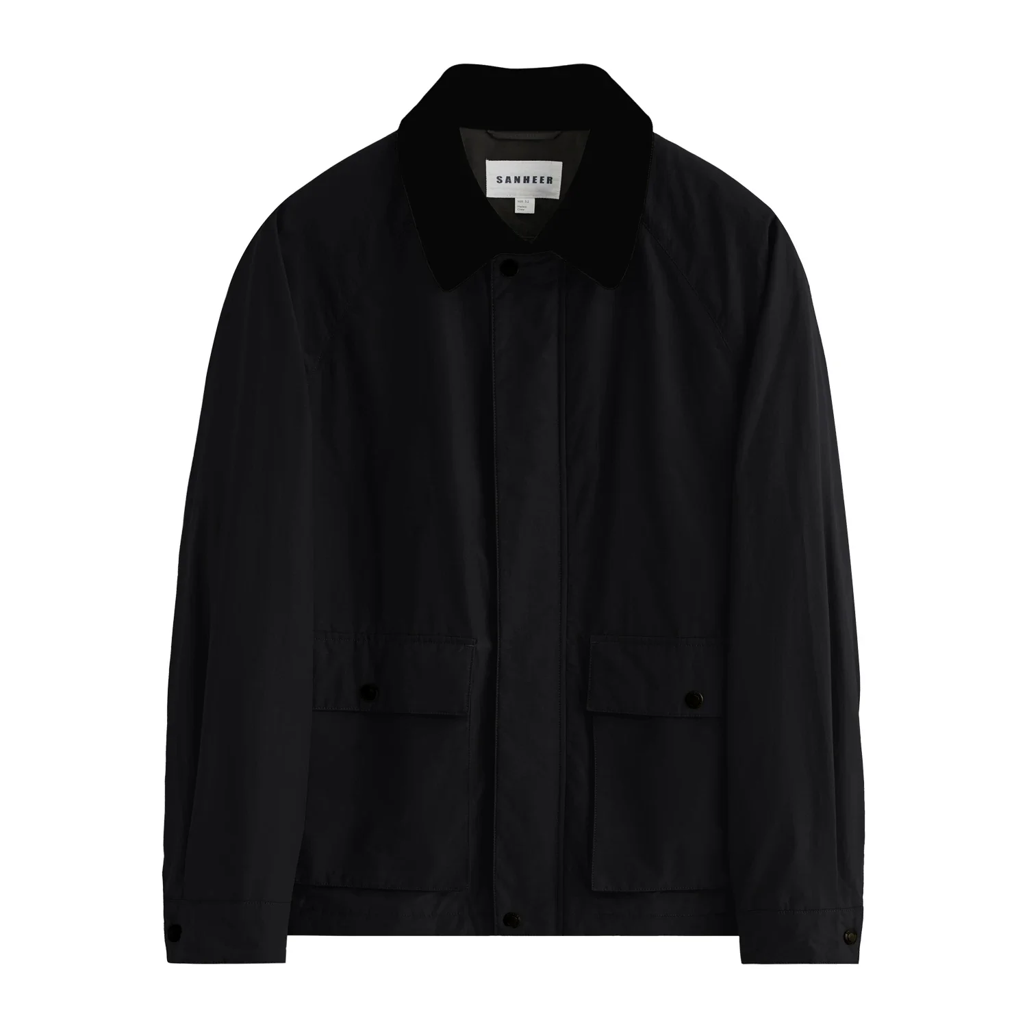 Corduroy Collar Raglan Cotton Jacket - Image 8