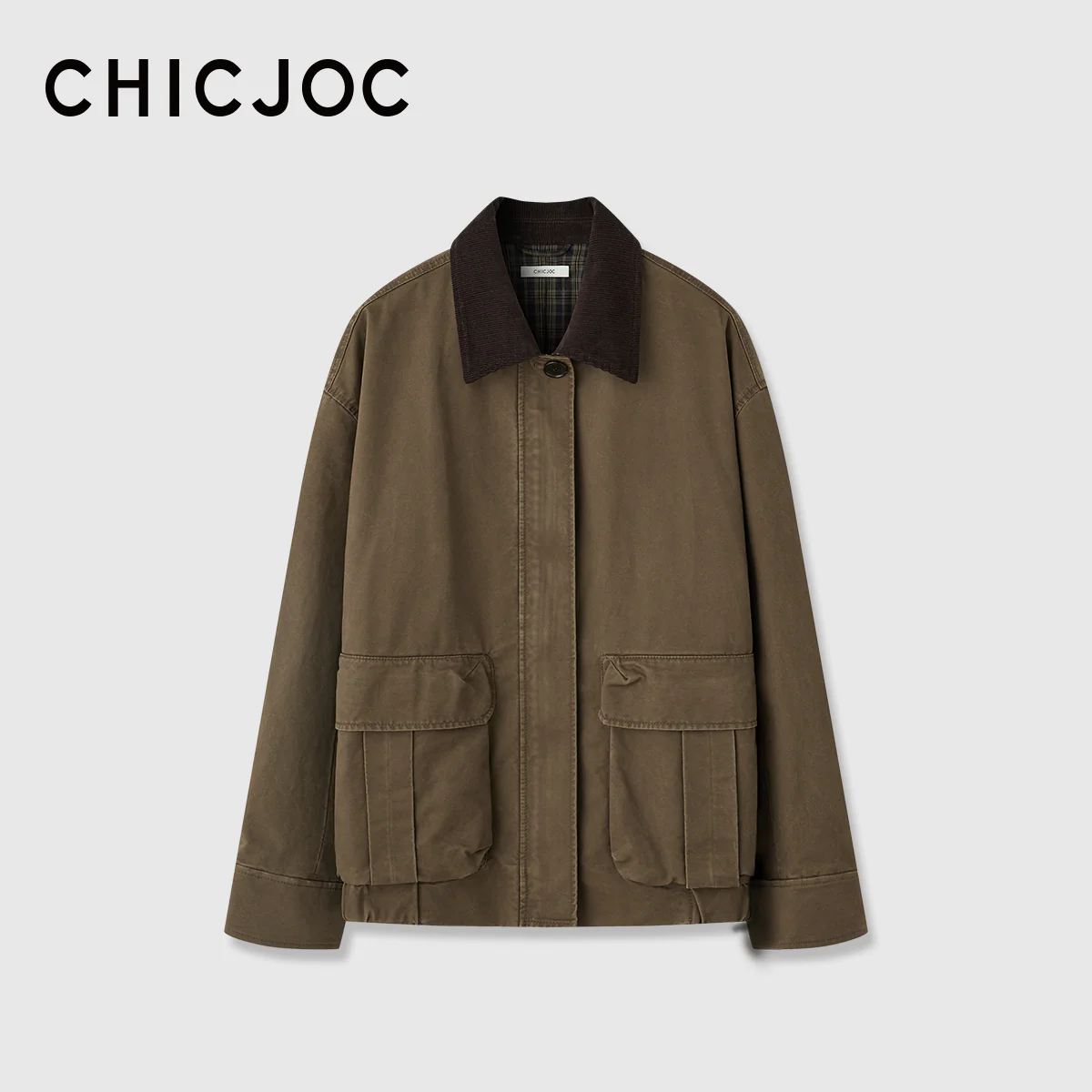 Corduroy-Collar Twill Field Jacket - Image 6