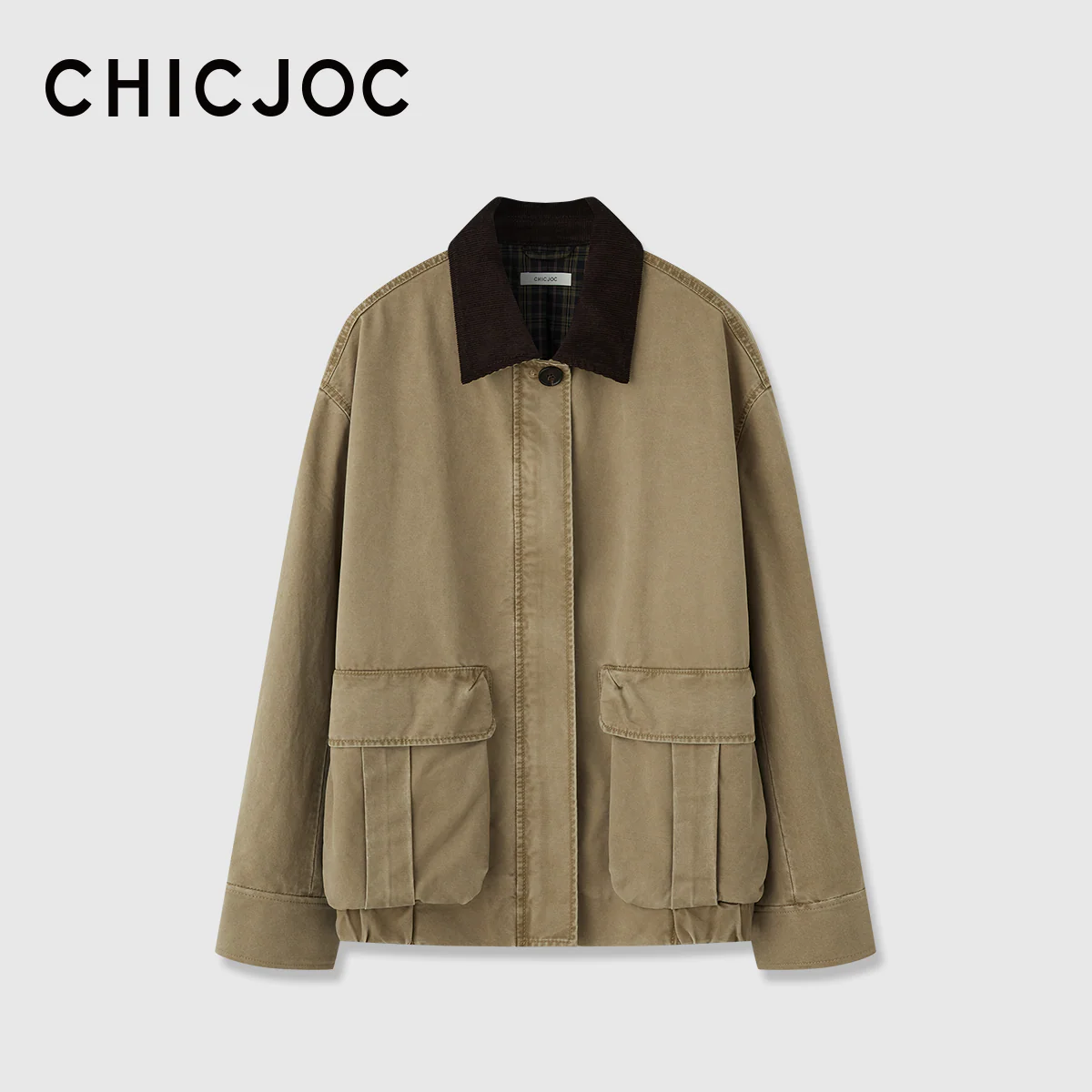 Corduroy-Collar Twill Field Jacket - Image 7