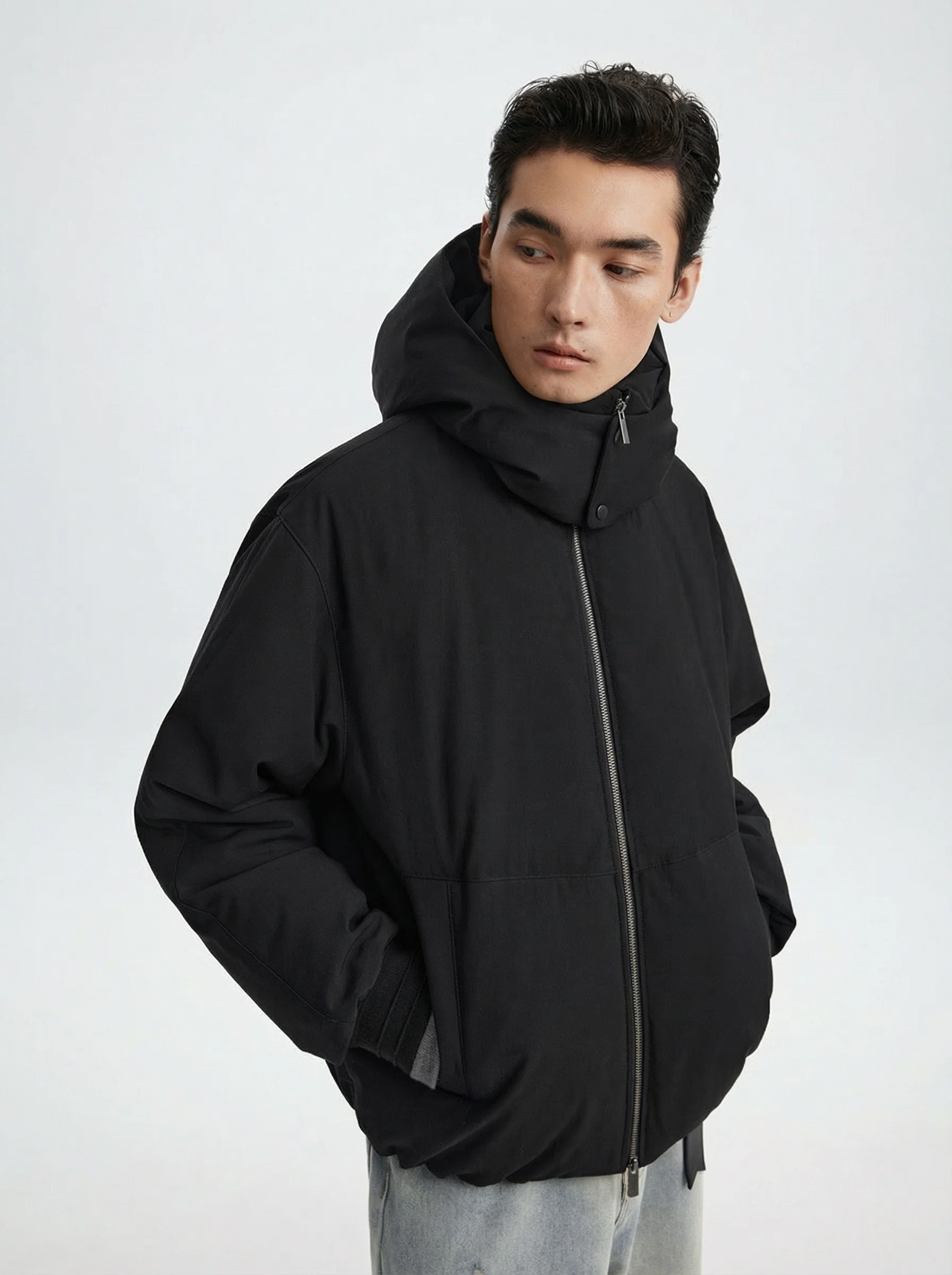 Corduroy Down Puffer with Detachable Hood - Image 6