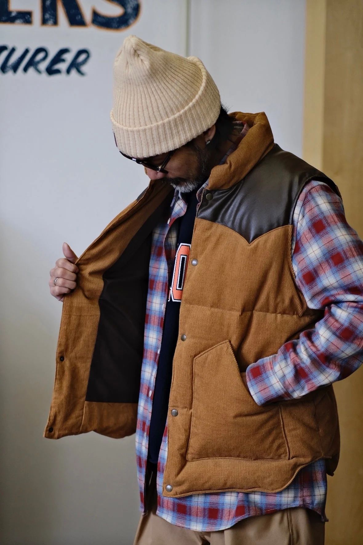 Corduroy Leather Vest - Image 3