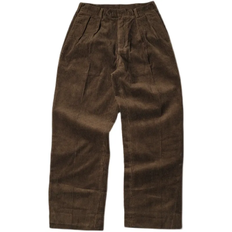 Corduroy Pleated Wide Trousers - Image 7