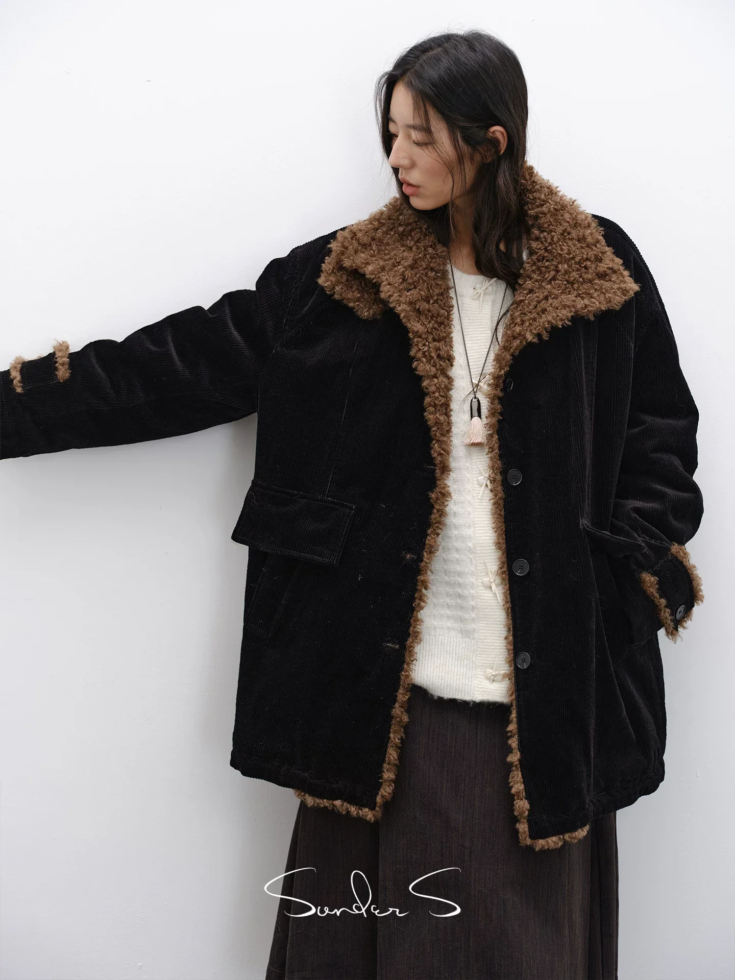 Corduroy Sherpa Coat