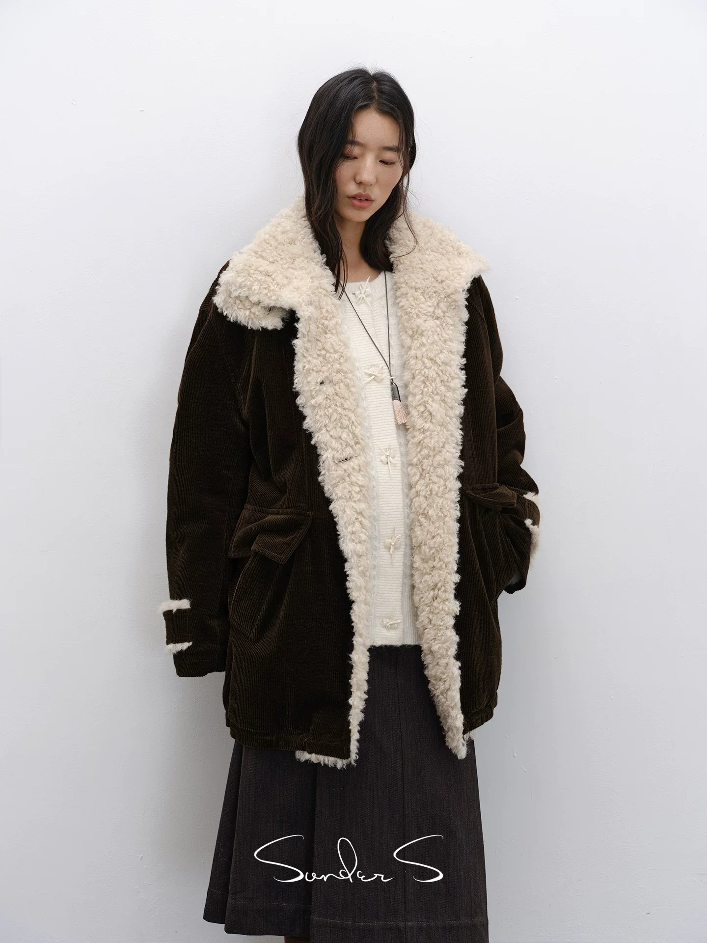 Corduroy Sherpa Coat - Image 5