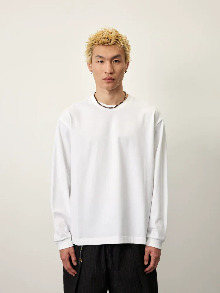 Cotton Blend Long-Sleeve Tee