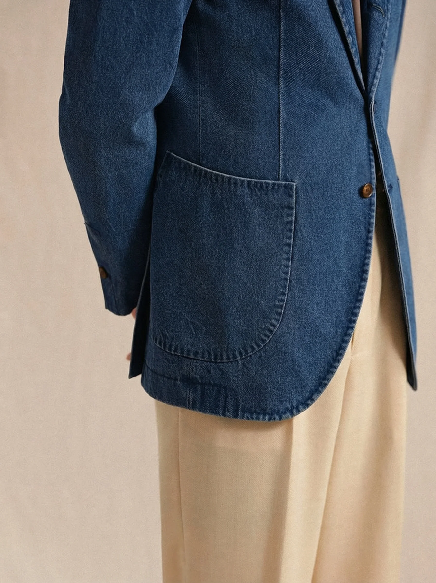Cotton Denim Blazer - Image 3