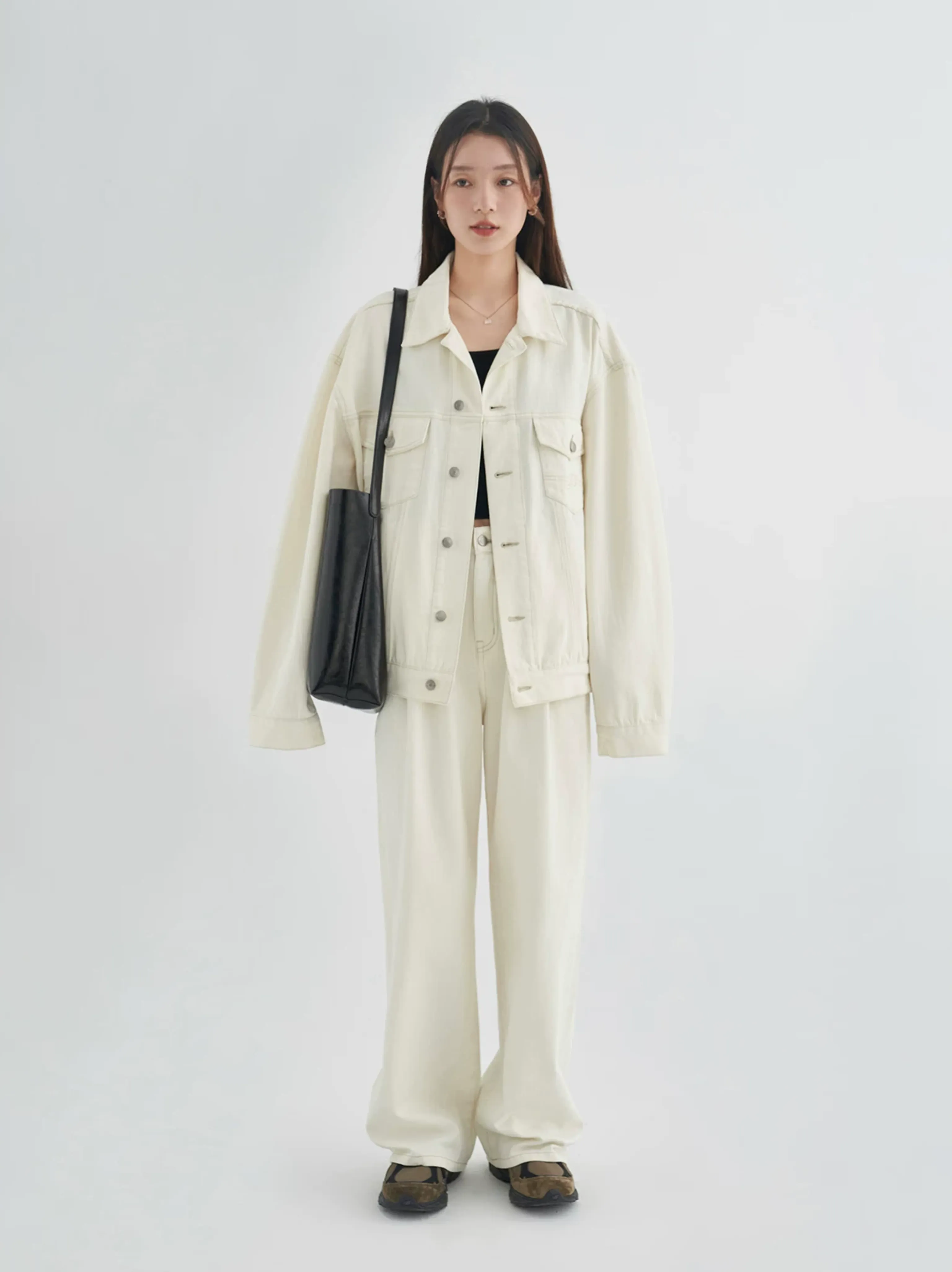 Cotton-feeling Twill Denim Jacket and Pants - Image 3