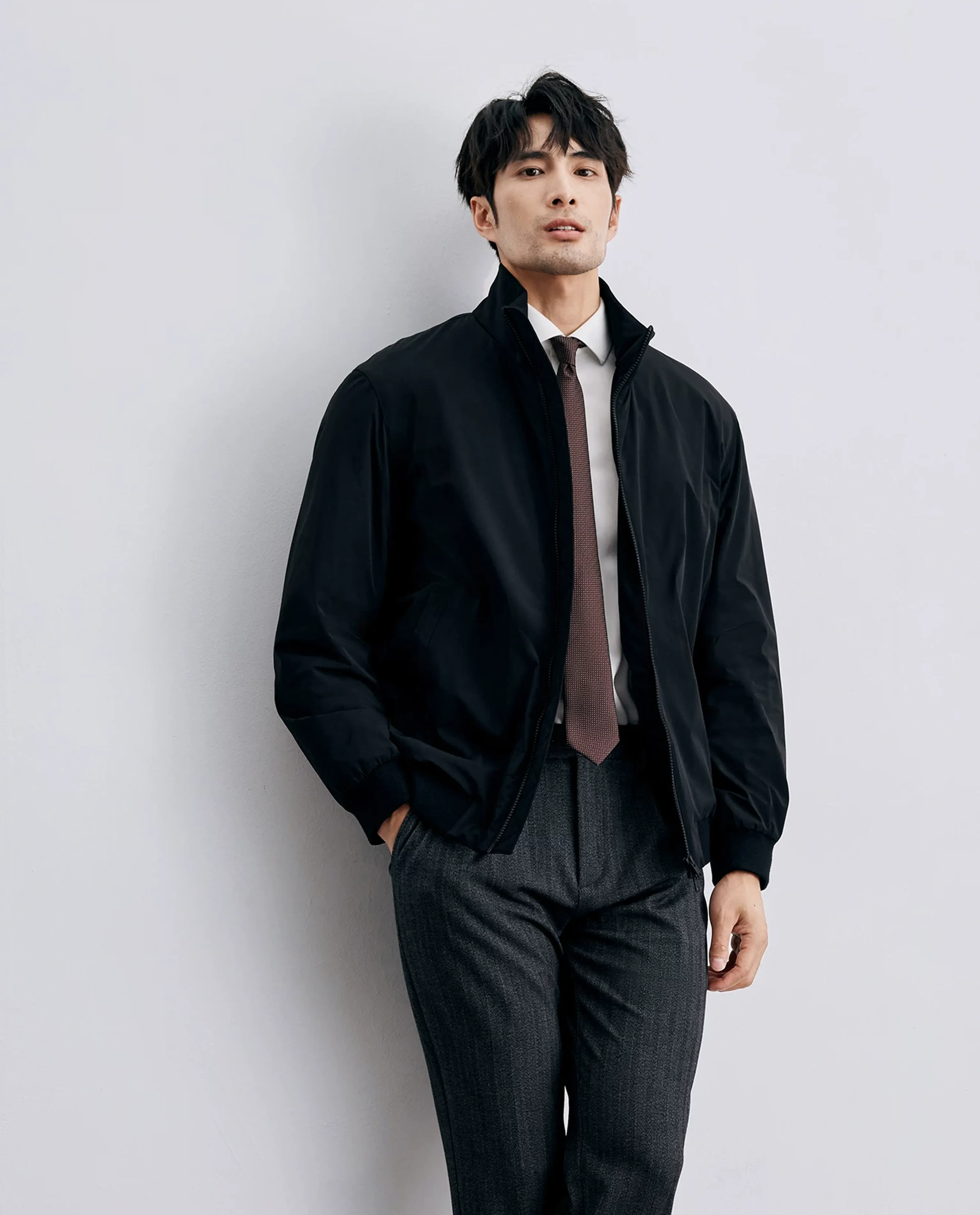 Cotton-Filled Stand-Collar Zip Jacket - Image 8