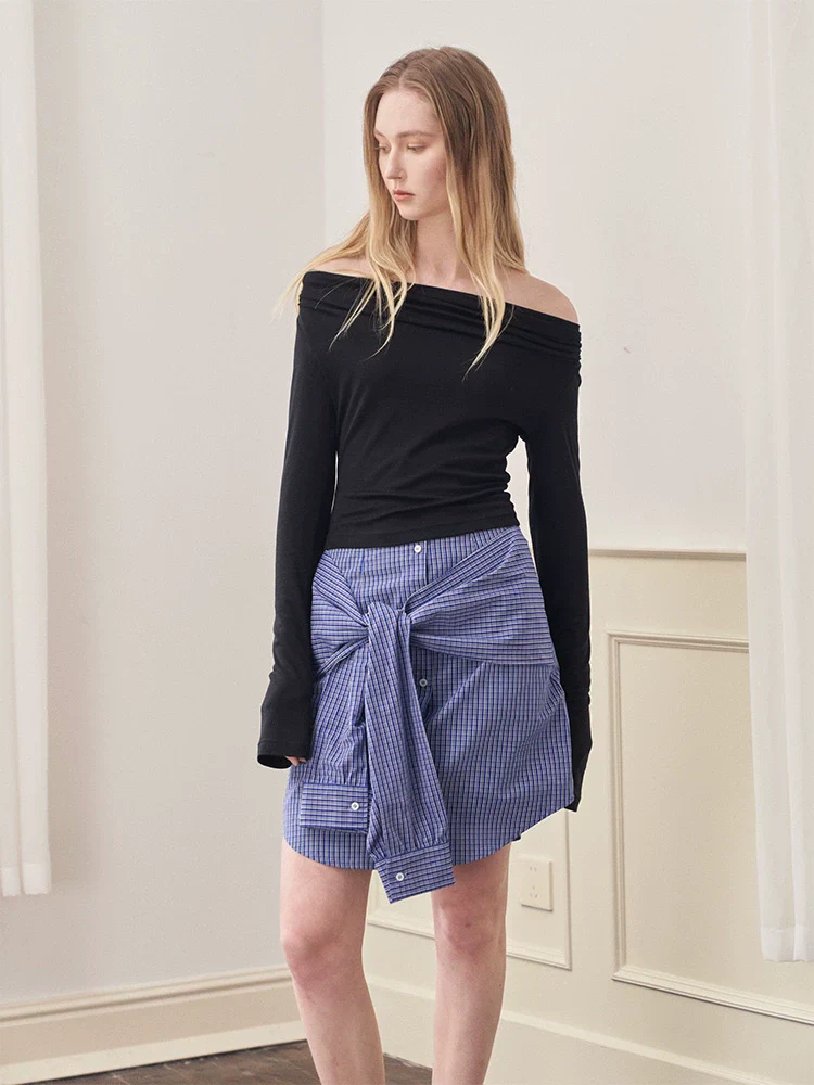 Cotton Gingham Shirt-Tie Mini Skirt - Image 3