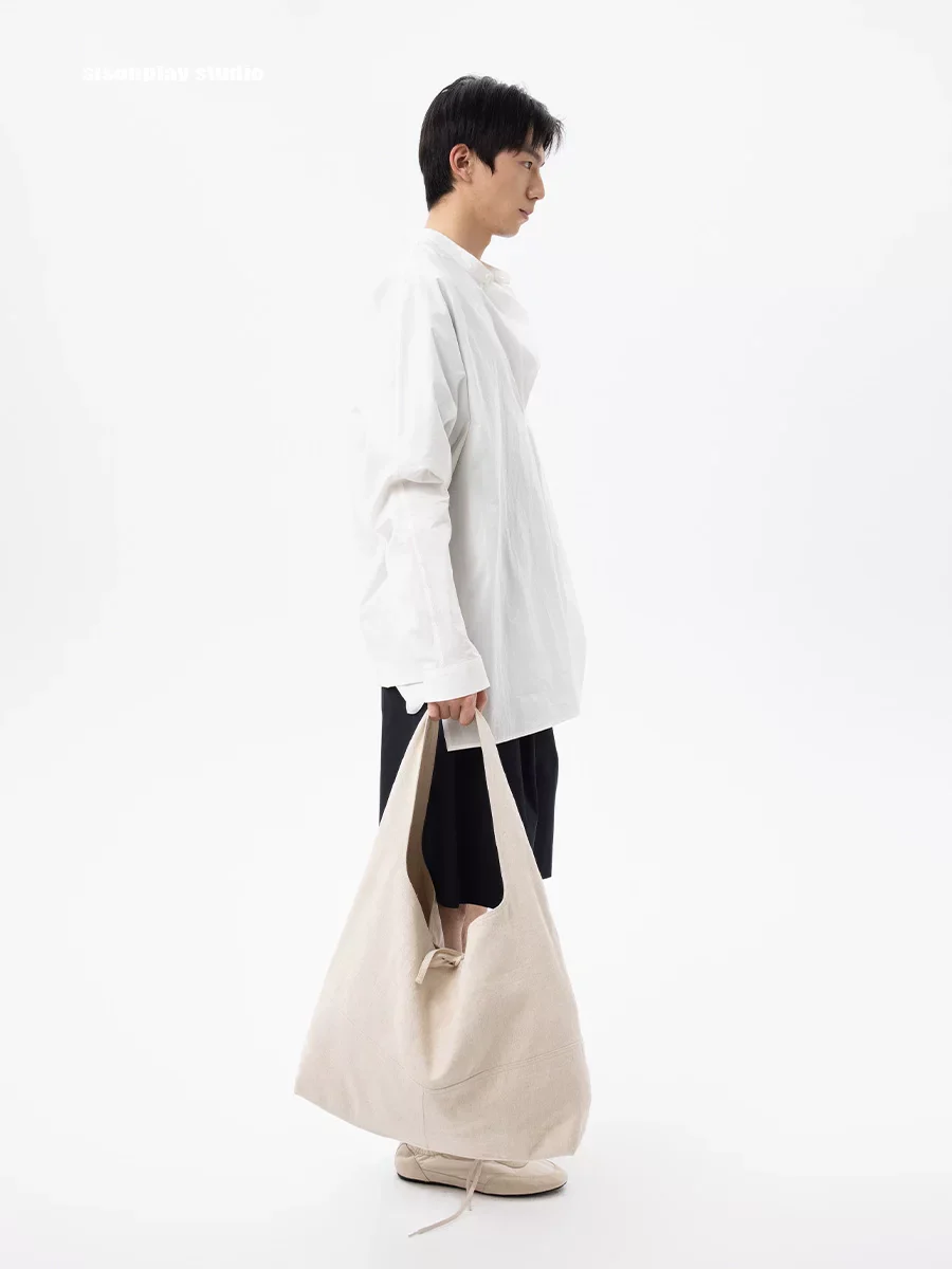 Cotton-Linen Hobo Shoulder Tote - Image 3