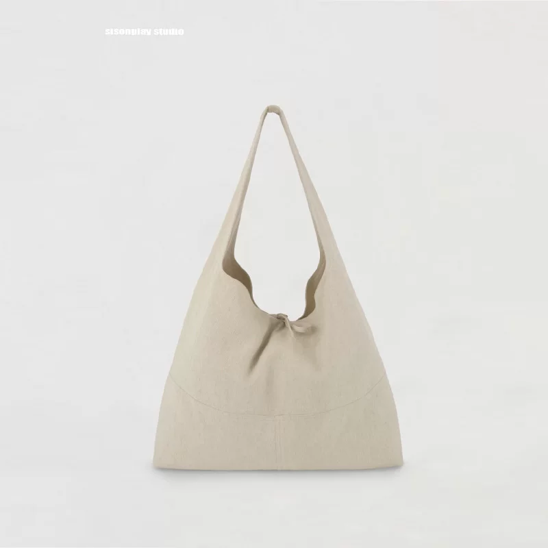 Cotton-Linen Hobo Shoulder Tote - Image 5