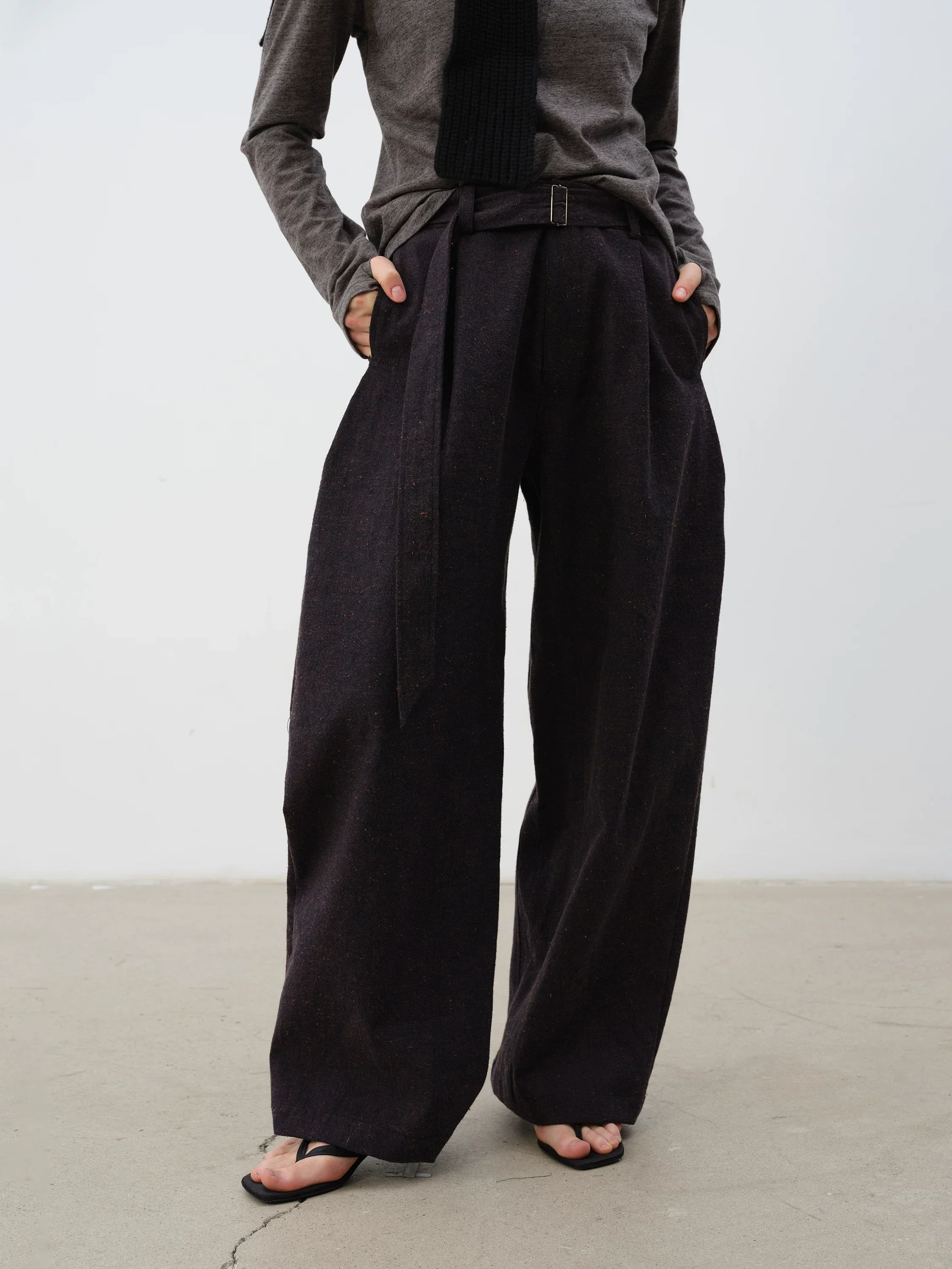 Cotton-Linen Tie-Waist Wide-Leg Trousers - Image 2