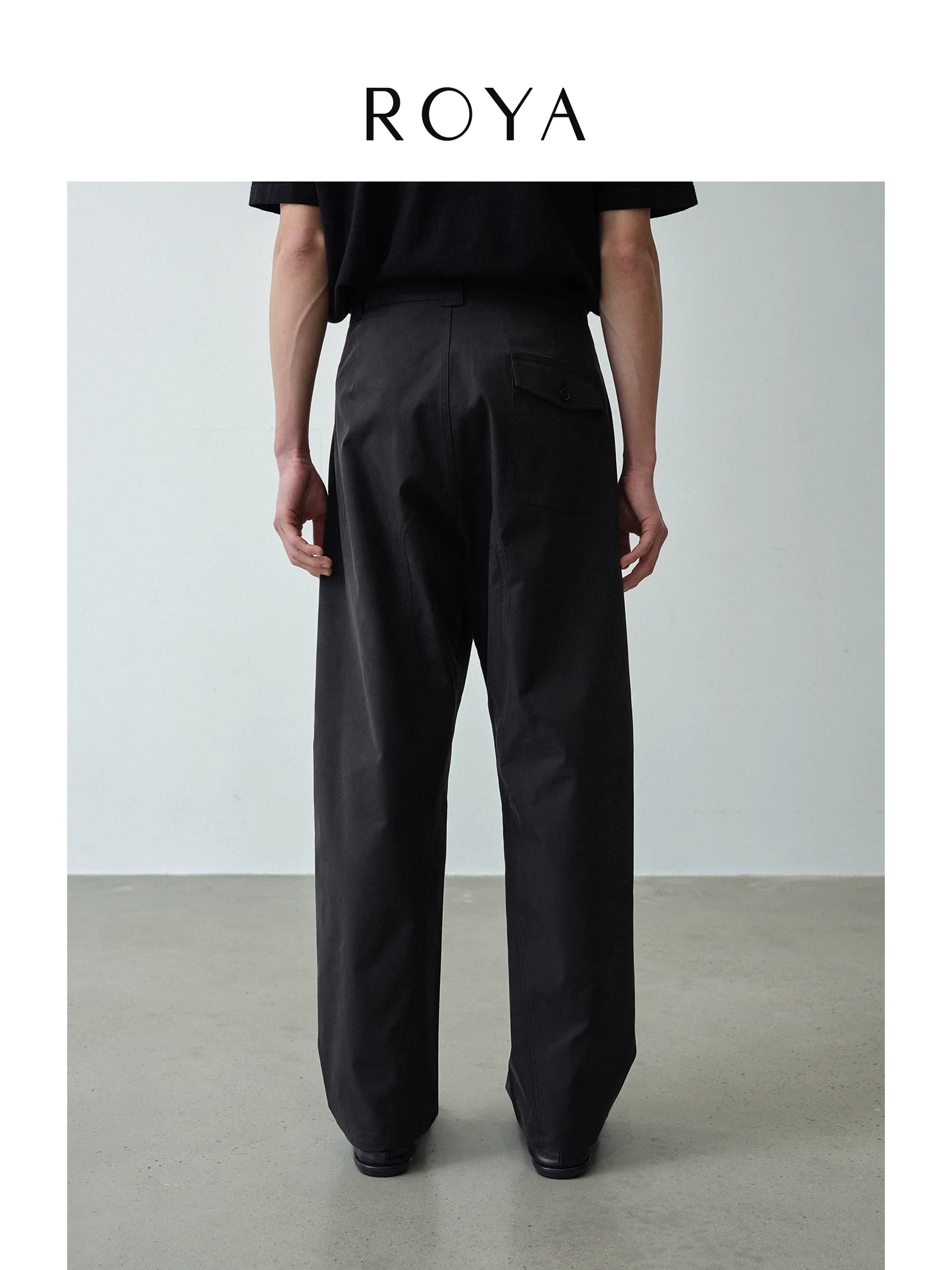 Cotton-Nylon Twill Wide-Leg Pants - Image 3