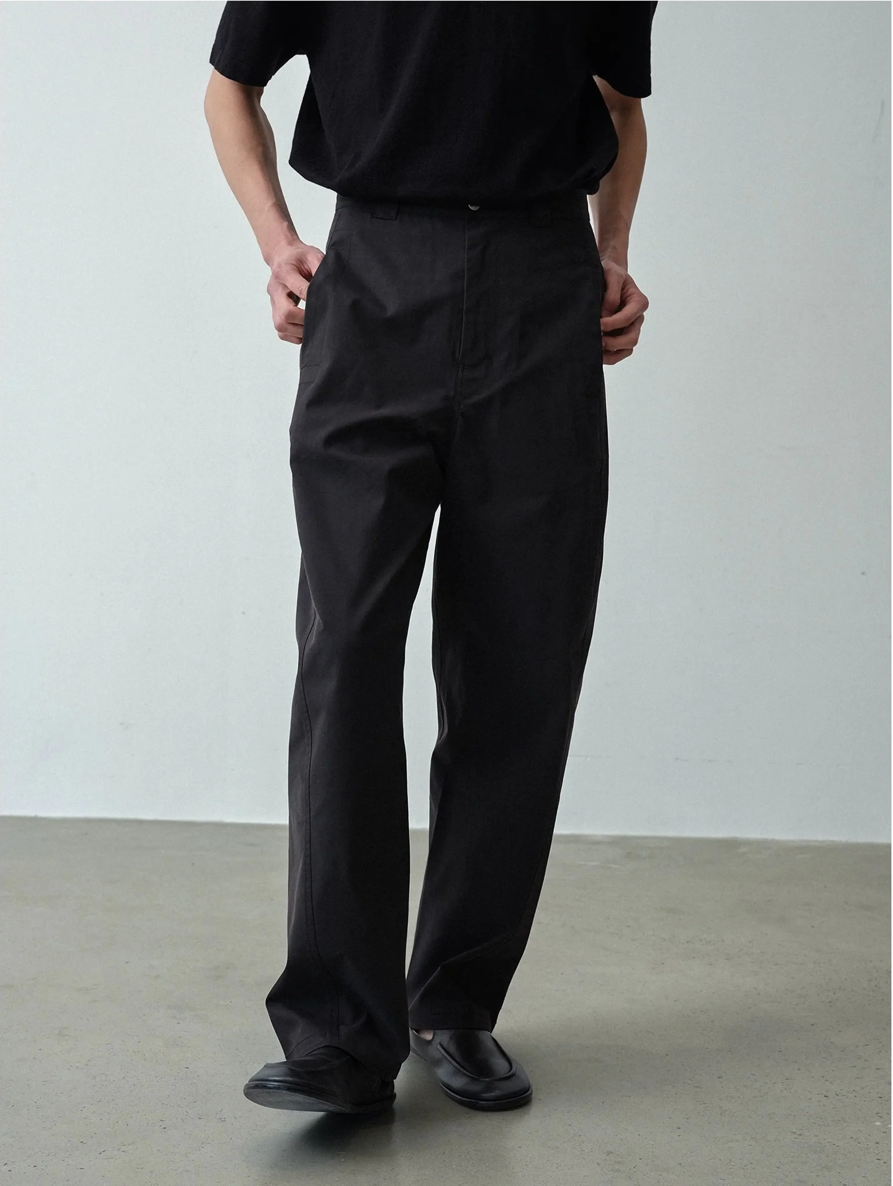 Cotton-Nylon Twill Wide-Leg Pants - Image 4